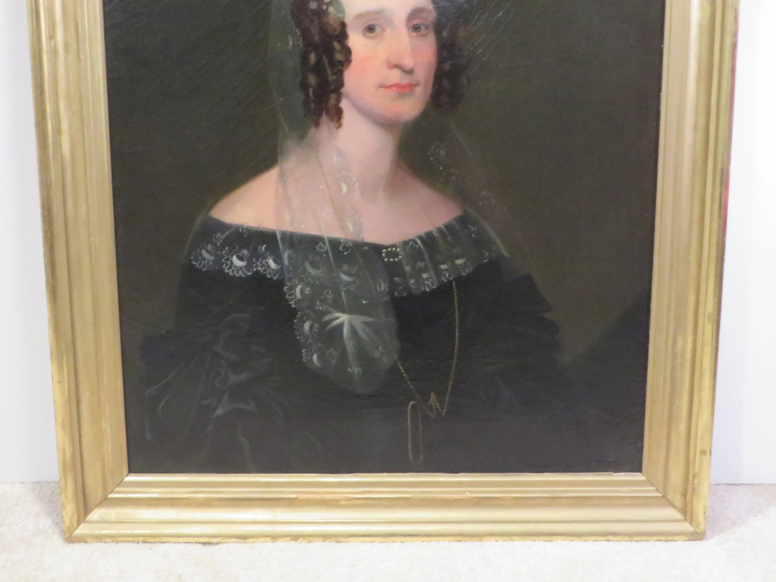 Antique Oil on Canvas Painting of a Woman - 6
