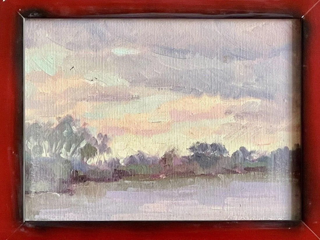 Morning Clouds Impressionist Plein Air Art Oil Painting Manon Sander 6" X 8" - 3