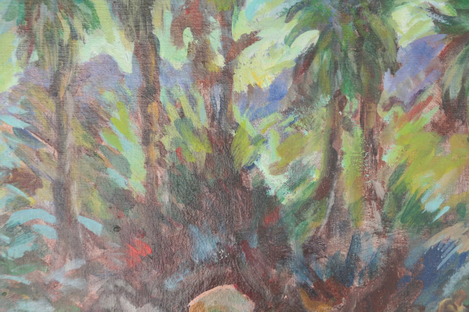 Vintage Original Lanscape of Palm Trees and River - 4