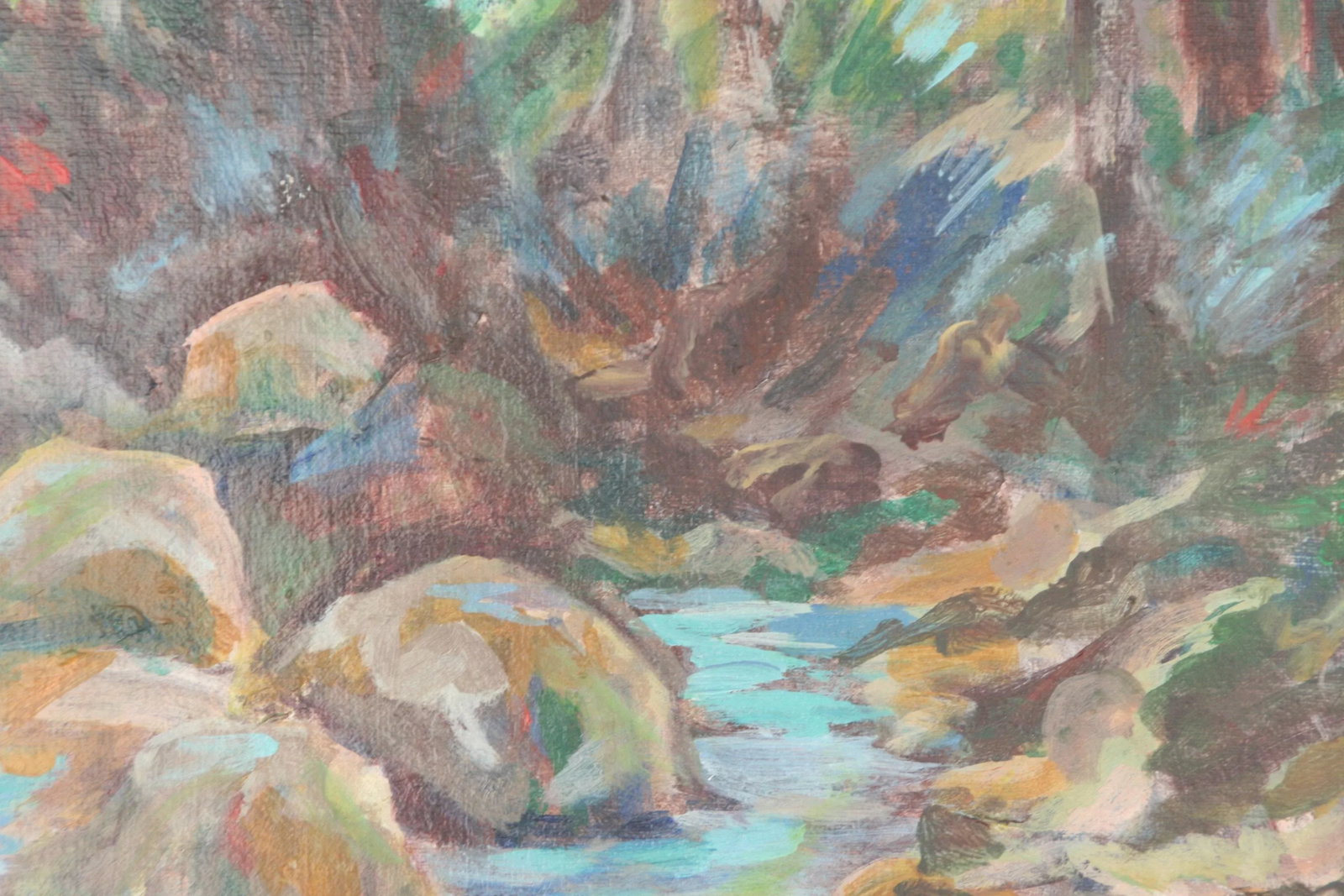 Vintage Original Lanscape of Palm Trees and River - 5