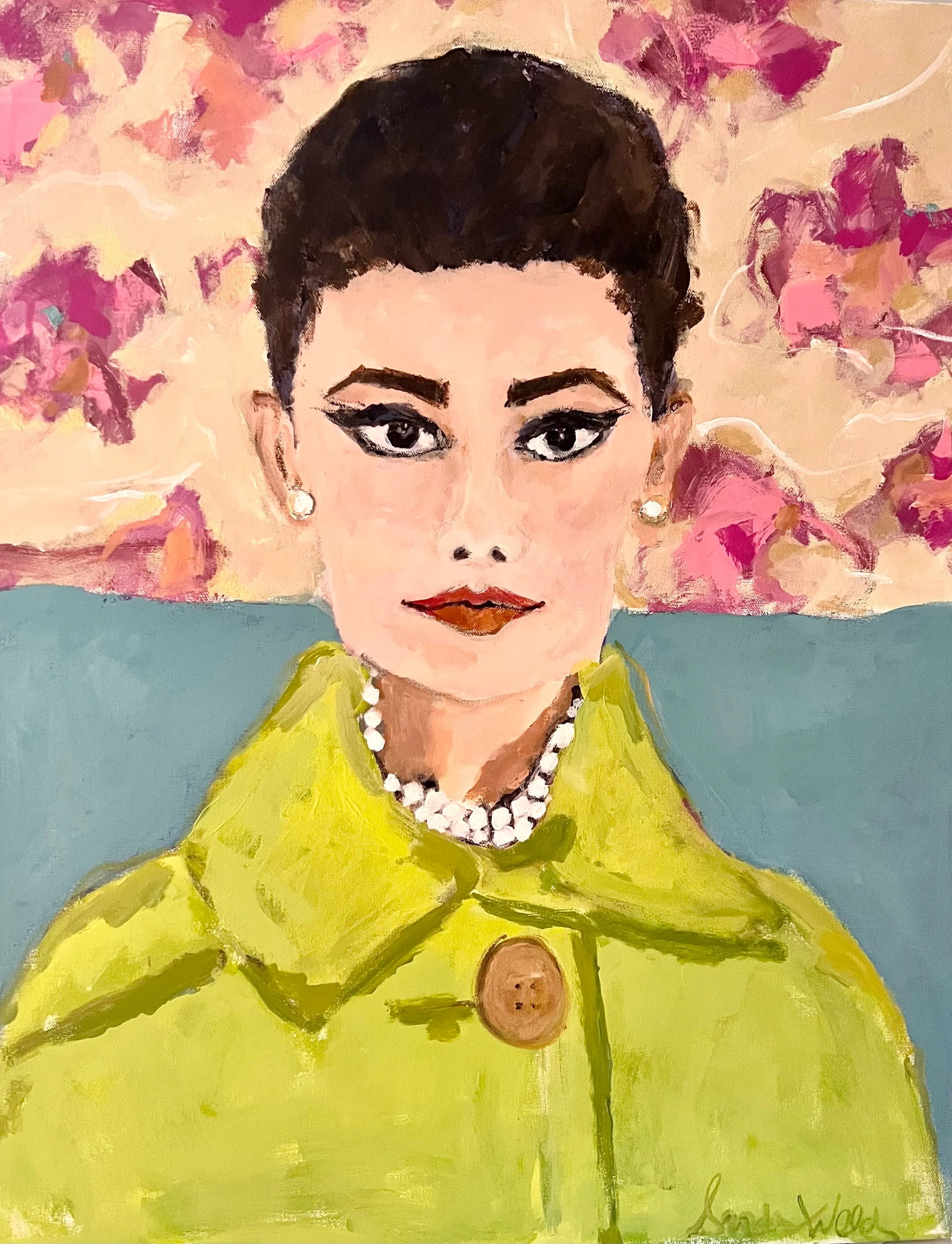 Audrey Hepburn Original Painting by Sandy Welch - 2