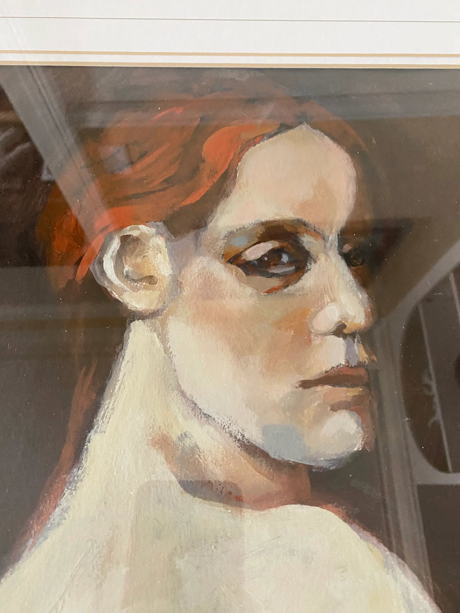 Mid-Century Original Portrait Painting of a Woman - 4