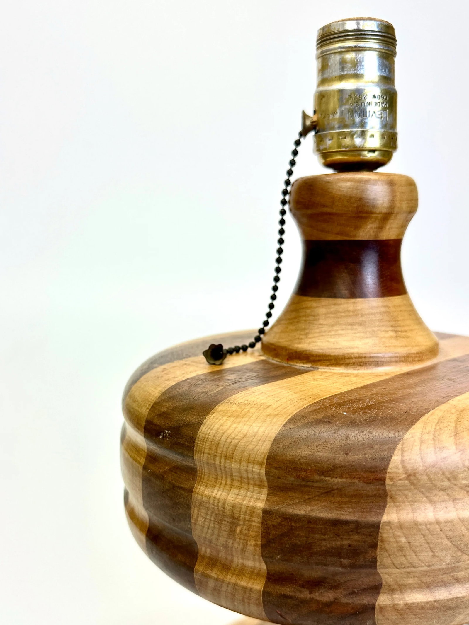 2-Toned Striped Wooden Table Lamp - 10