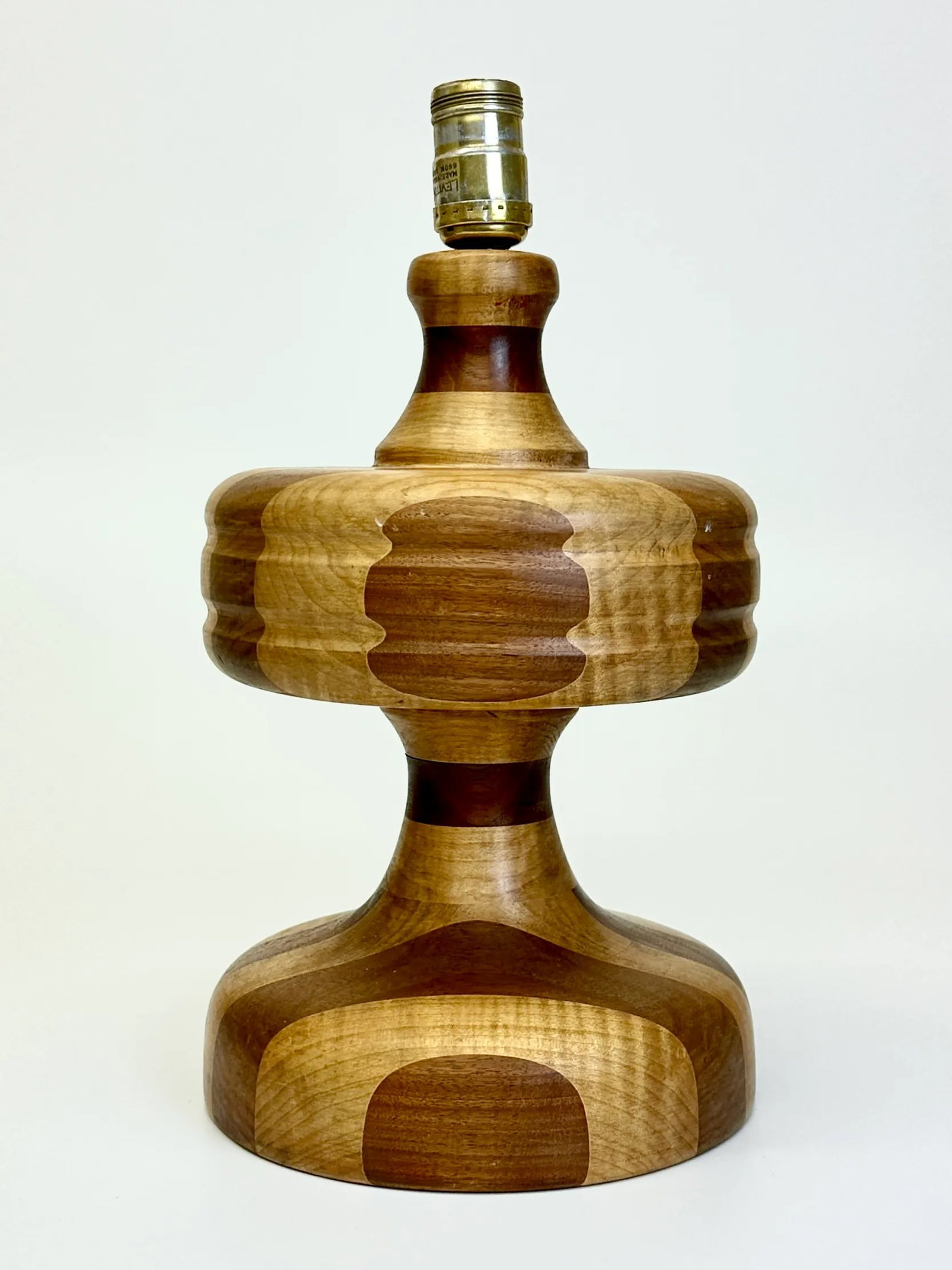 2-Toned Striped Wooden Table Lamp - 3