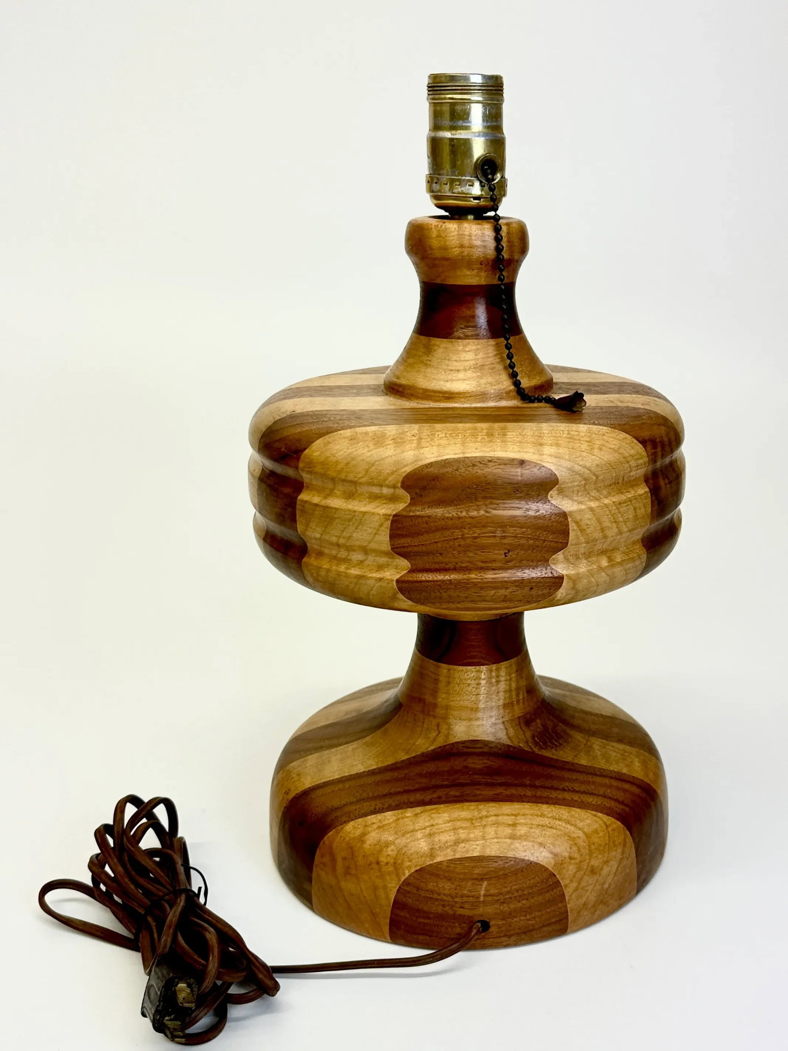2-Toned Striped Wooden Table Lamp - 5