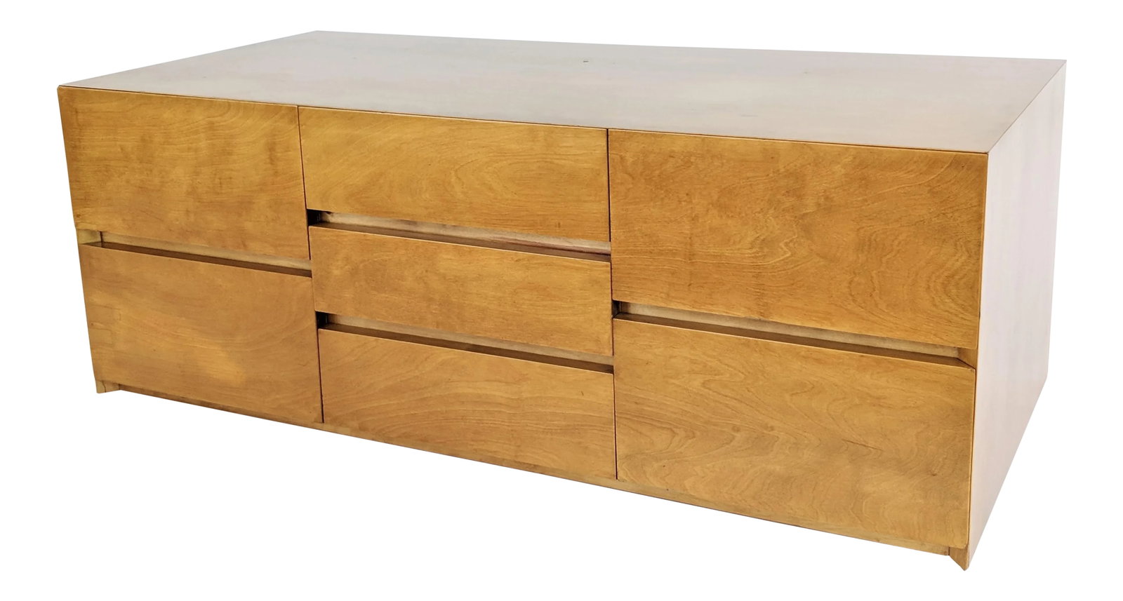 1960s Maple Edmond Spence Cabinet: Cabinet by Edmond J Spence in maple. Cabinet has been professionally restored. This case piece can be used on a bench or placed on top of a low cabinet. We have a low dresser by Edmond Spence, of the