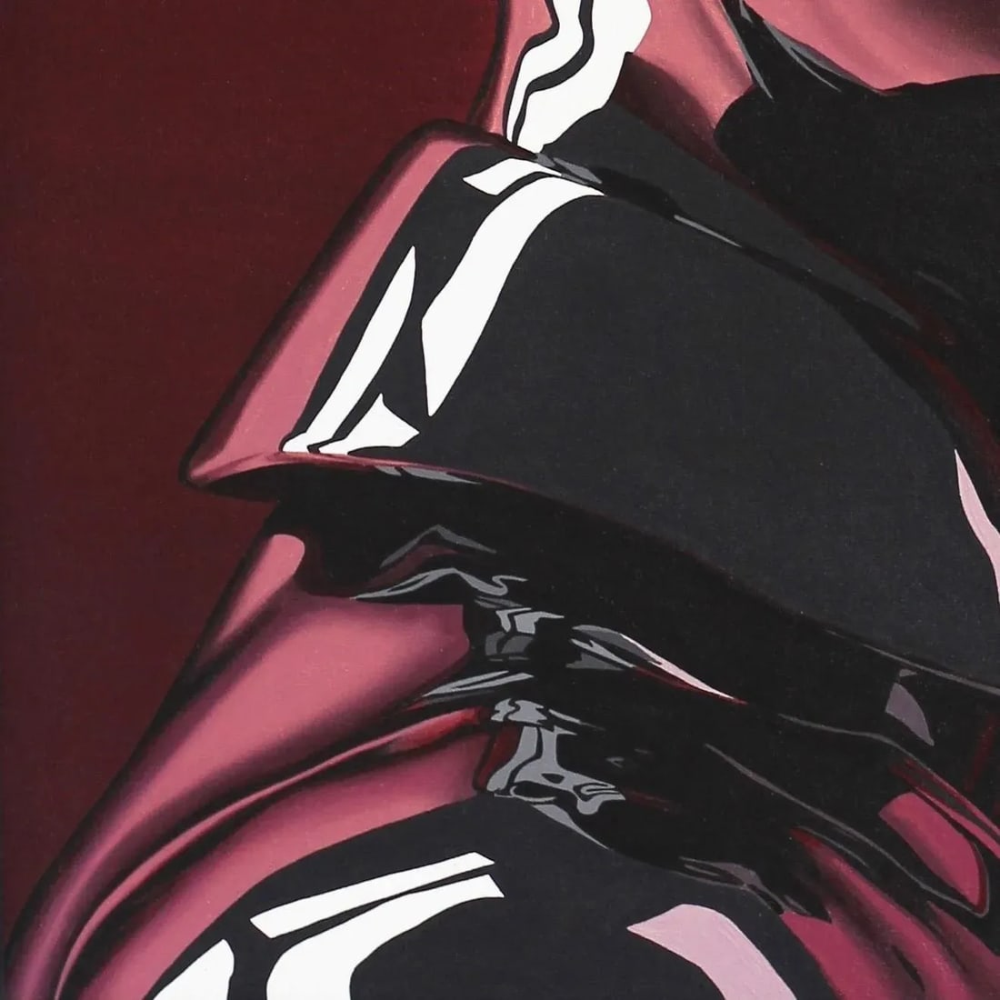 Portrait Magenta - Hyperrealistic Figurative Contemporary Oil Painting on Canvas - 4