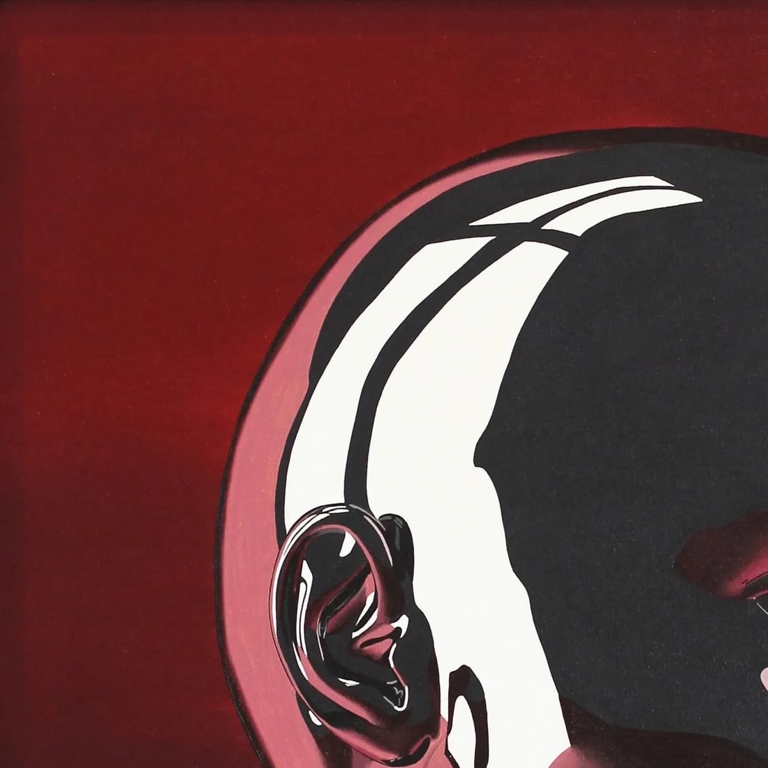 Portrait Magenta - Hyperrealistic Figurative Contemporary Oil Painting on Canvas - 5