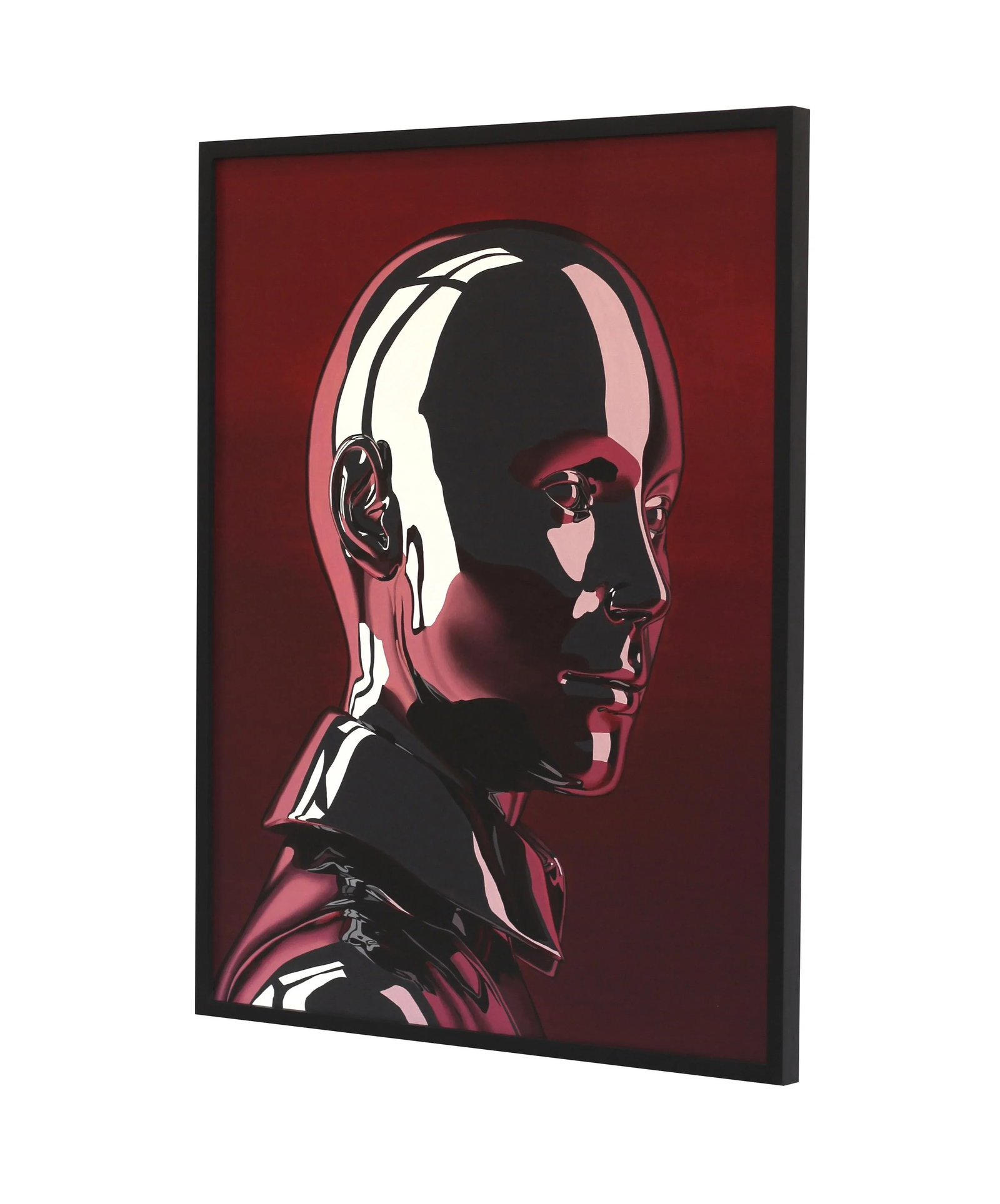 Portrait Magenta - Hyperrealistic Figurative Contemporary Oil Painting on Canvas - 8