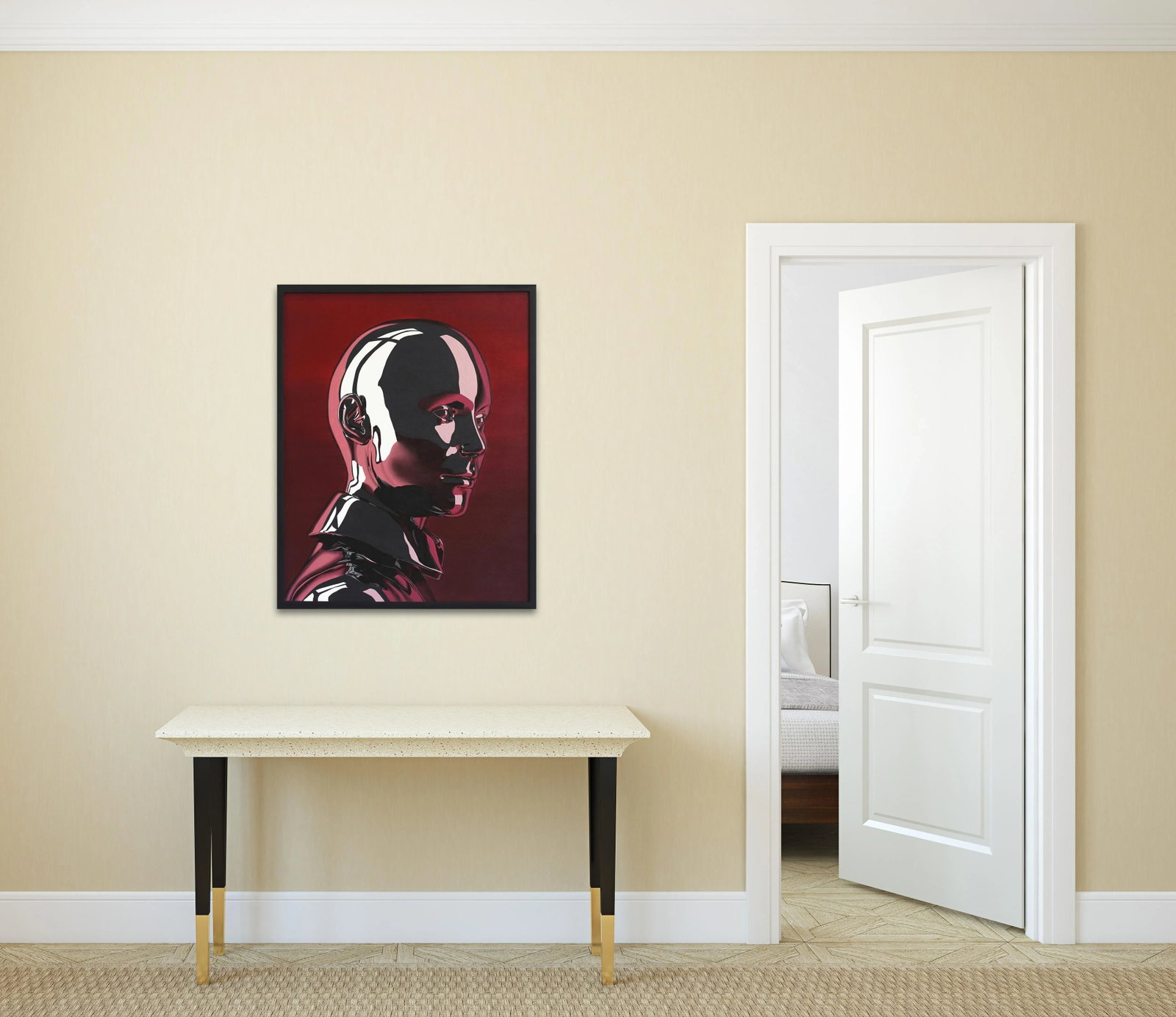 Portrait Magenta - Hyperrealistic Figurative Contemporary Oil Painting on Canvas - 9