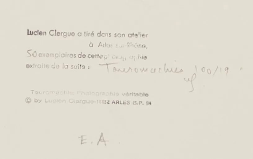 Une Manoletine De Pedres a Mont De Marsan Silver Gelatin Print by Lucien Clergue , Matador and Bul - 3