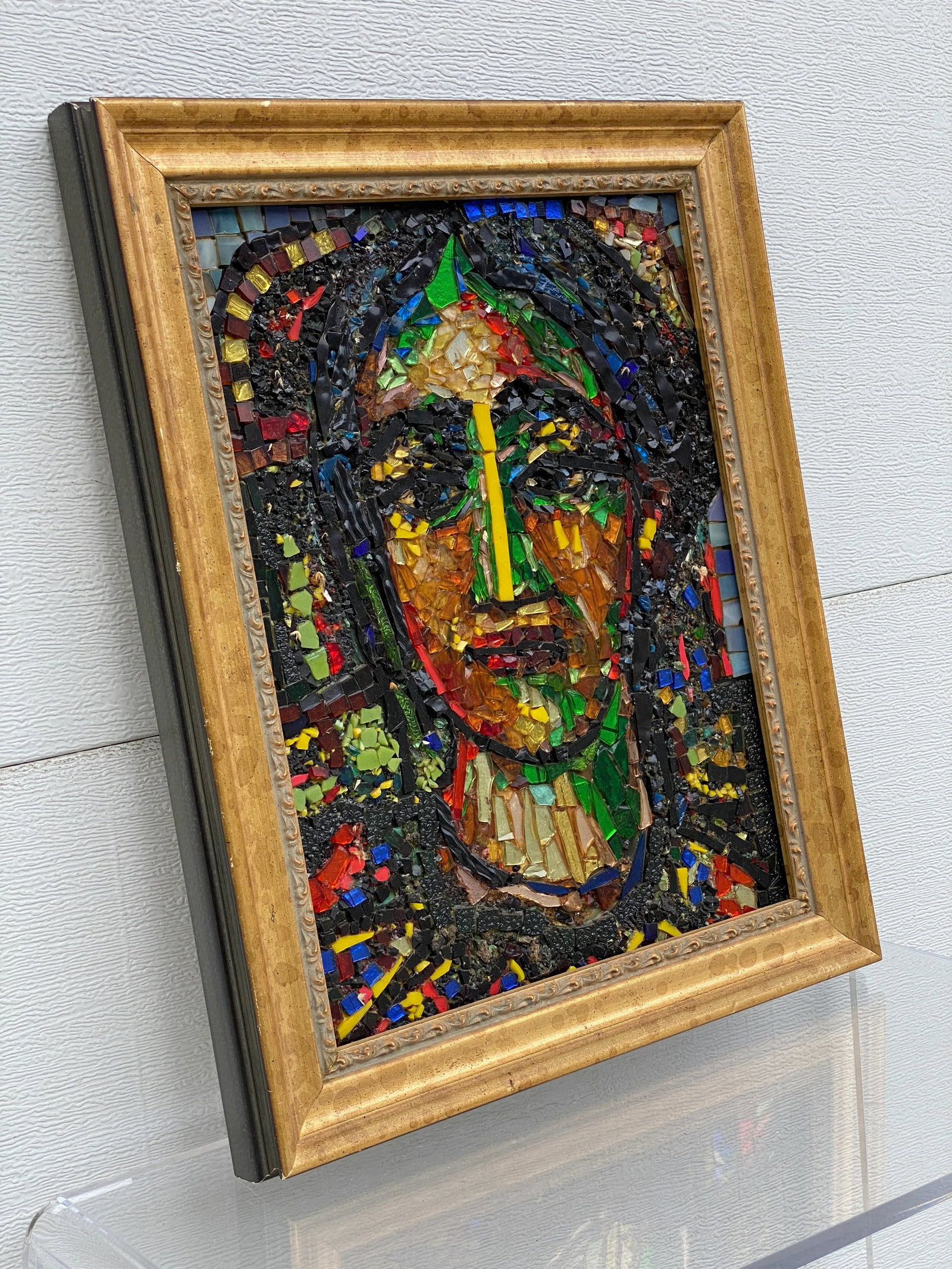 Framed Mosaic Glass Portrait of a Woman - 2