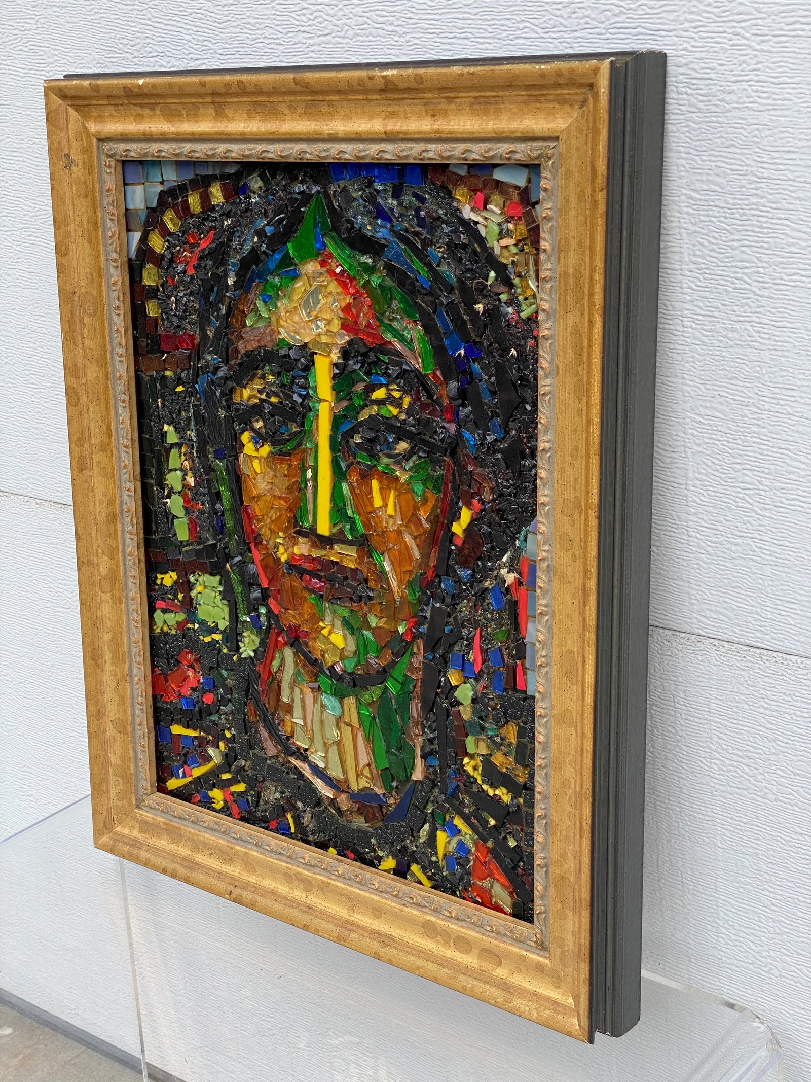 Framed Mosaic Glass Portrait of a Woman - 3
