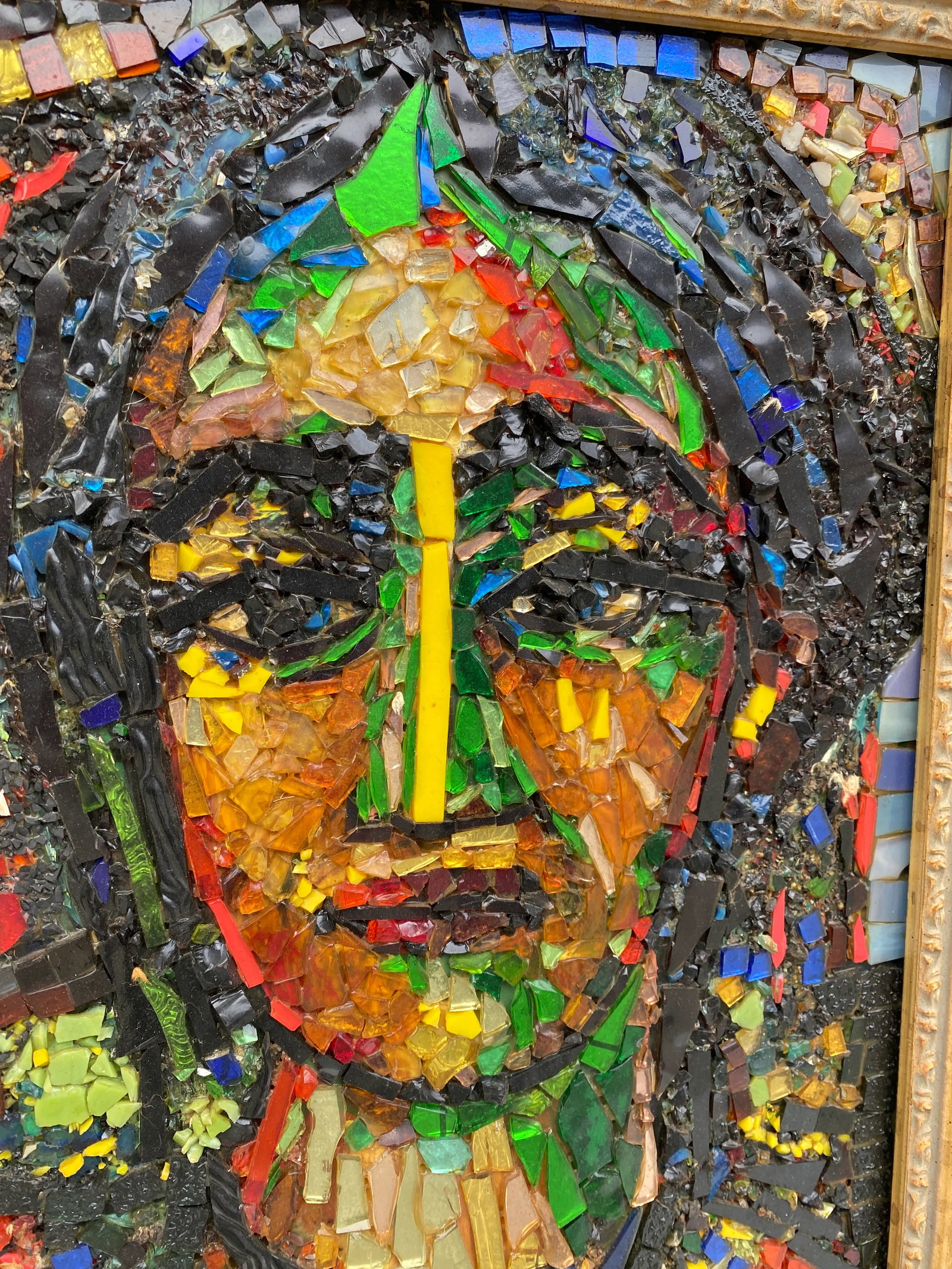Framed Mosaic Glass Portrait of a Woman - 4