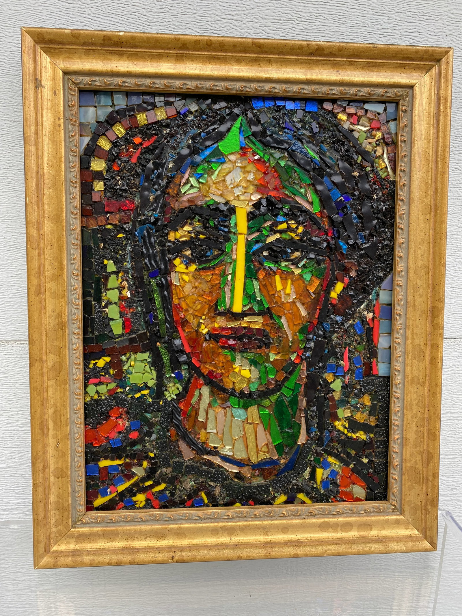 Framed Mosaic Glass Portrait of a Woman - 6