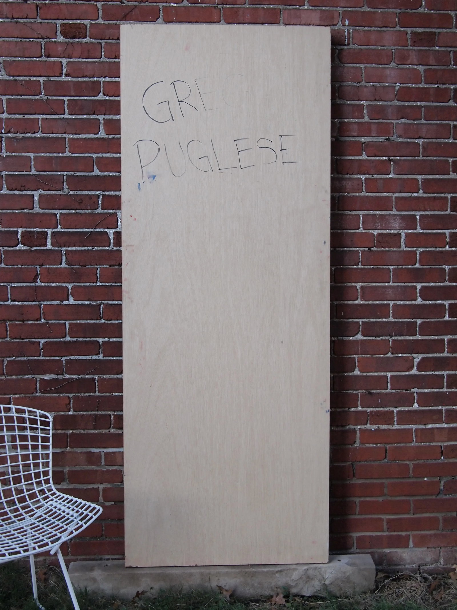 Original Greg Puglese Large-Scale Expressionist Portrait Painting on Door Panel - 8
