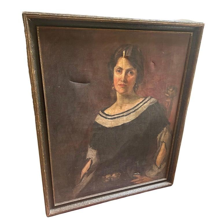 Antique Portrait Painting of a Lady in Sailor Dress - 2