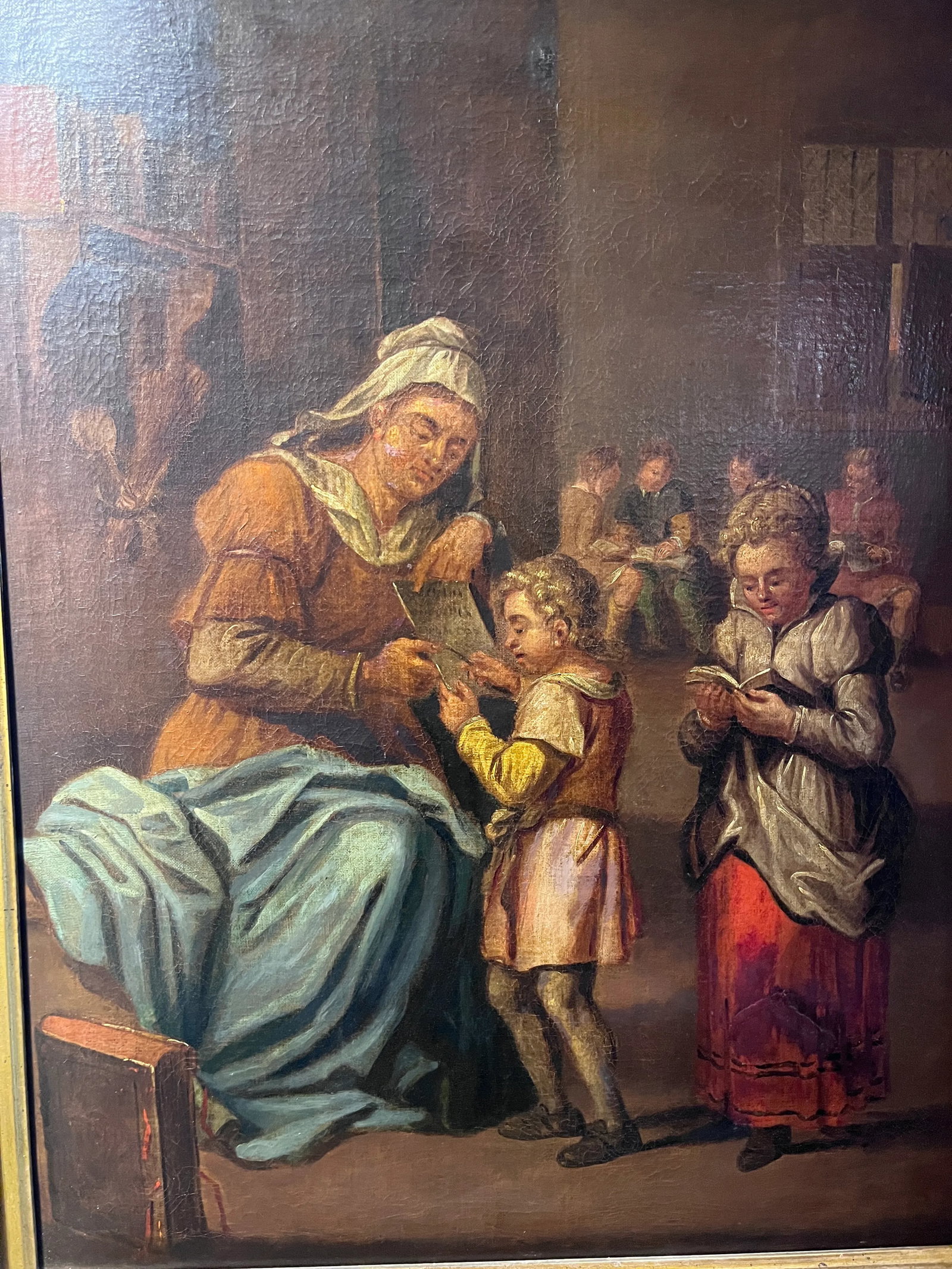 Attr. To A.Van Ostade Dutch School Original Antique Oil Painting , Genre Scene - 5