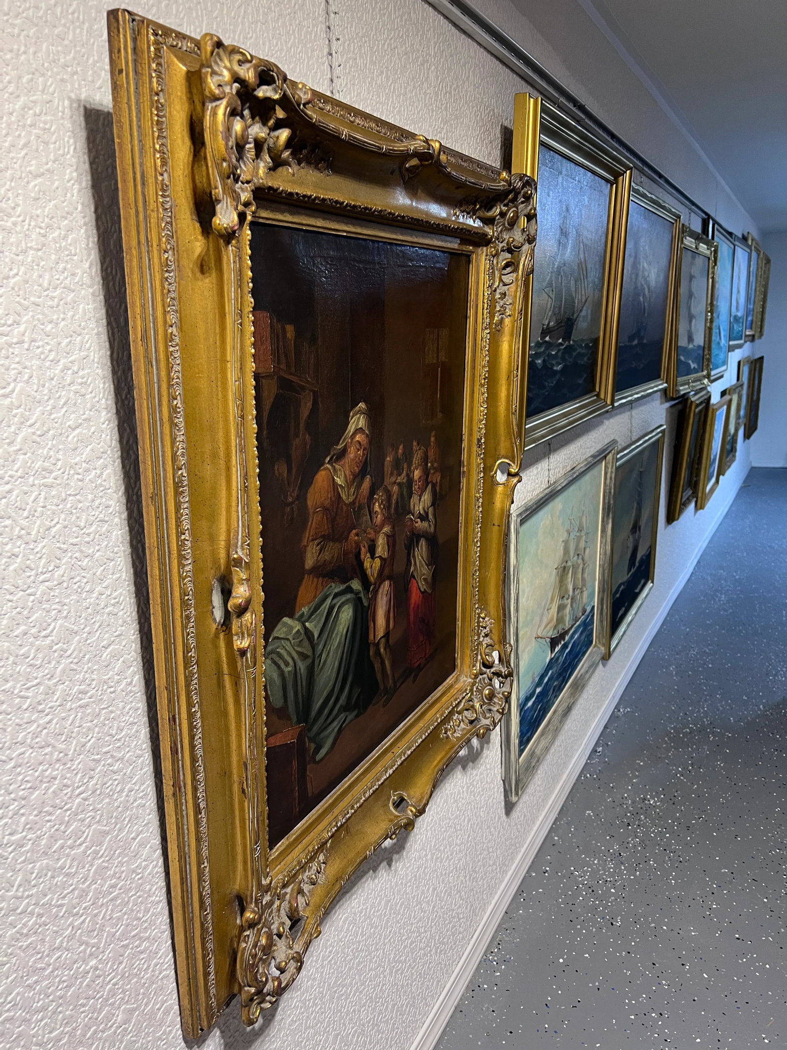 Attr. To A.Van Ostade Dutch School Original Antique Oil Painting , Genre Scene - 8