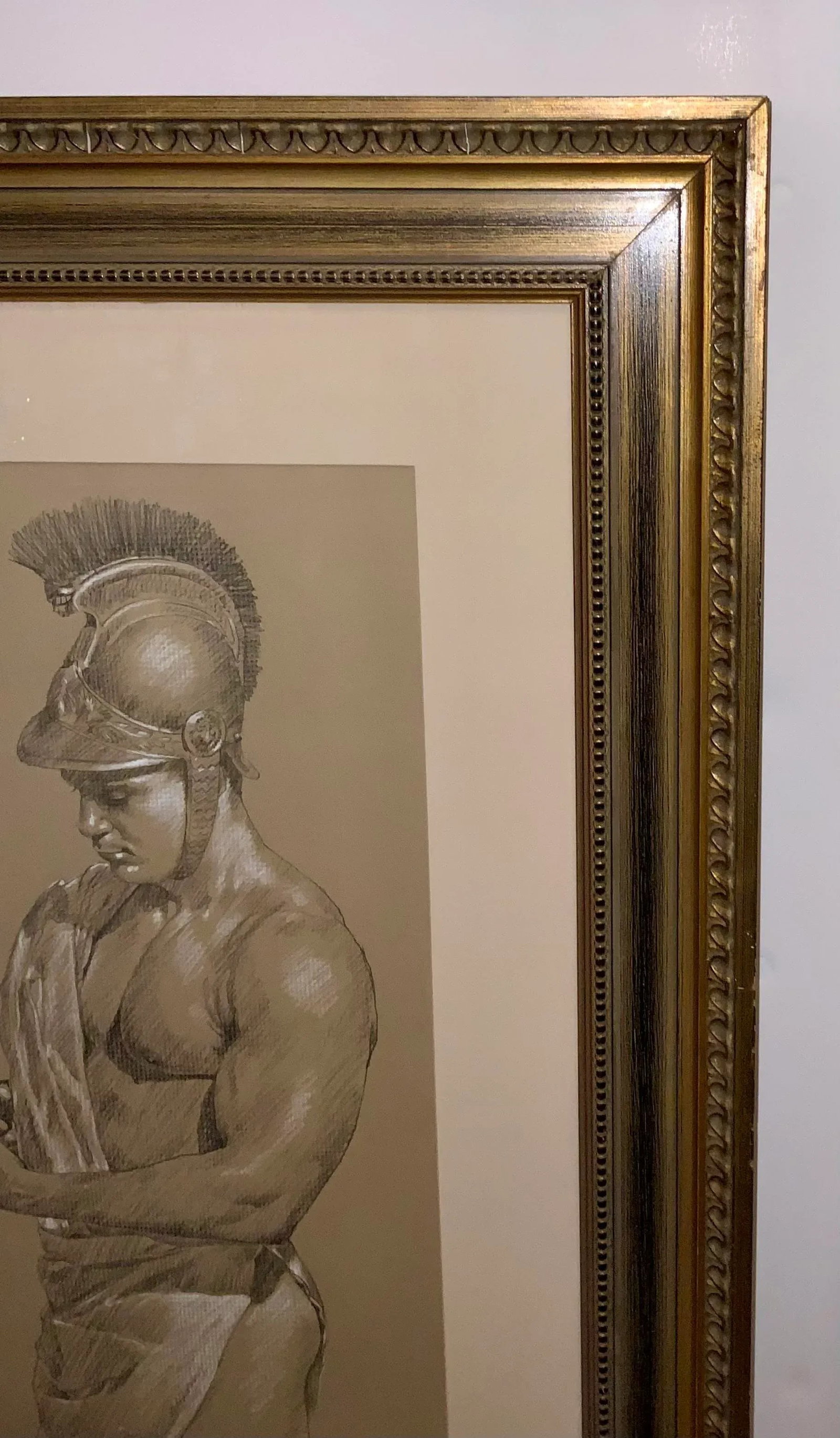 Original Pencil Drawing Portrait of a Gladiator - 3