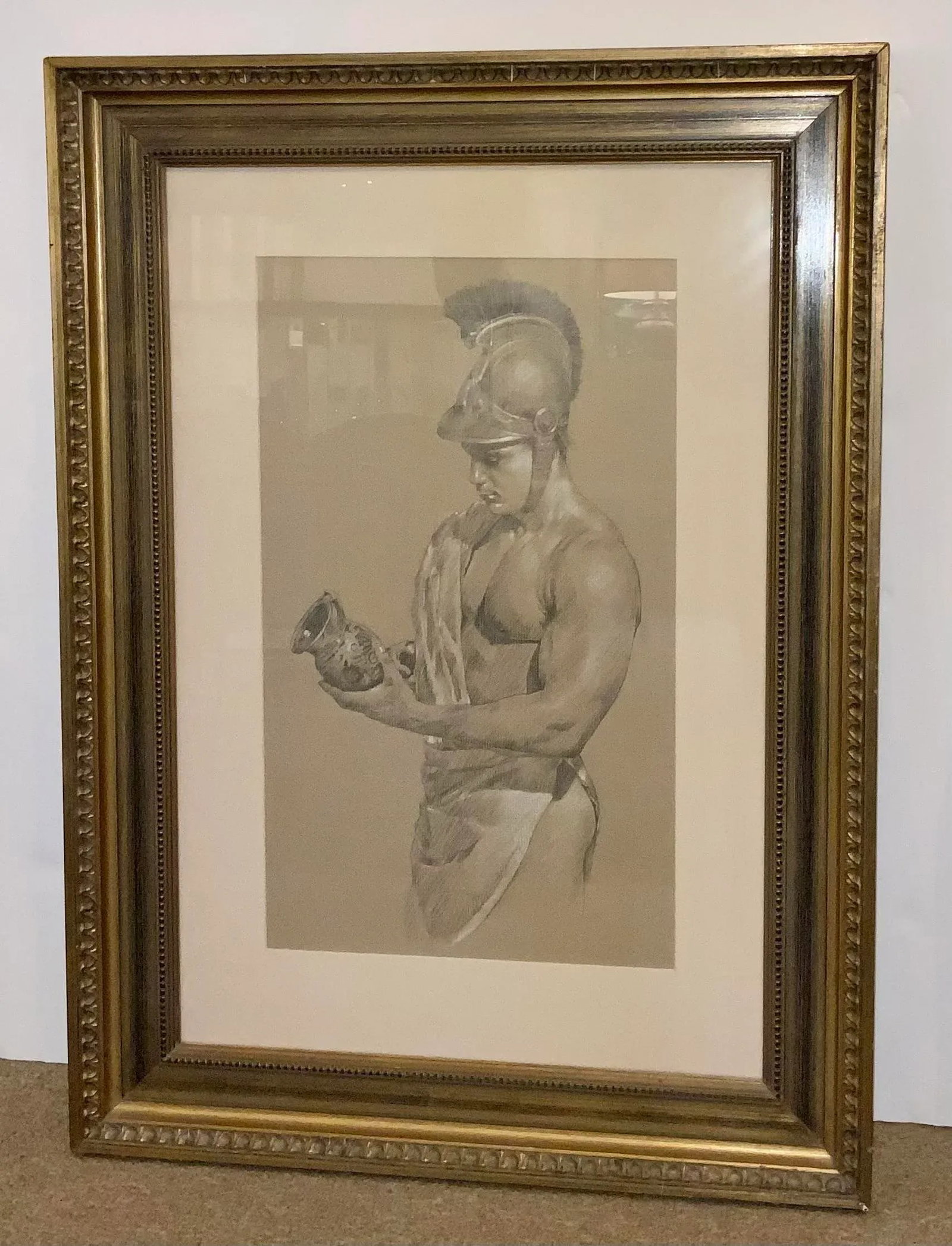 Original Pencil Drawing Portrait of a Gladiator - 5