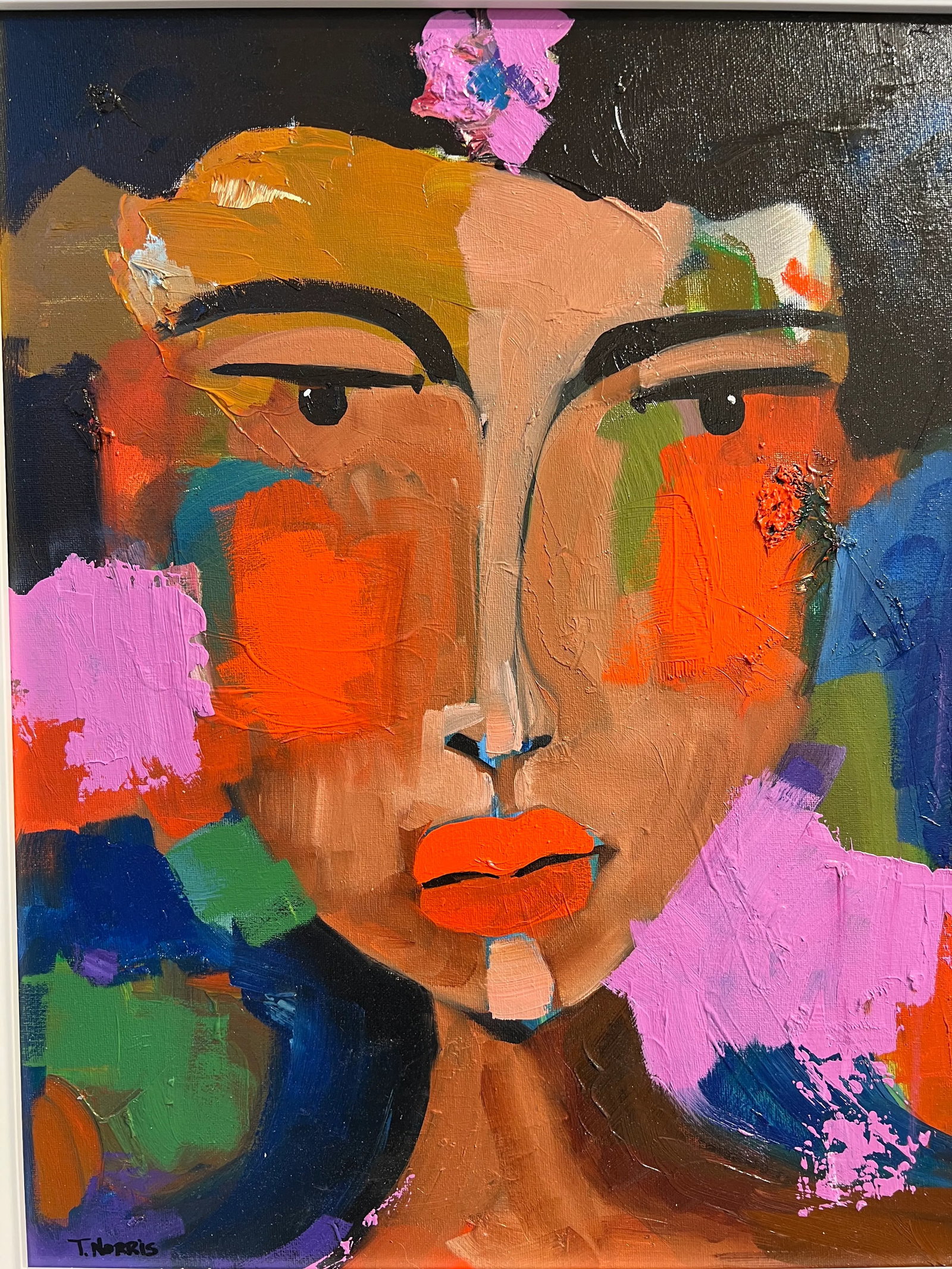 Expressionist Portrait Painting, She Can Wait if She Wants by Trudi Norris - 2