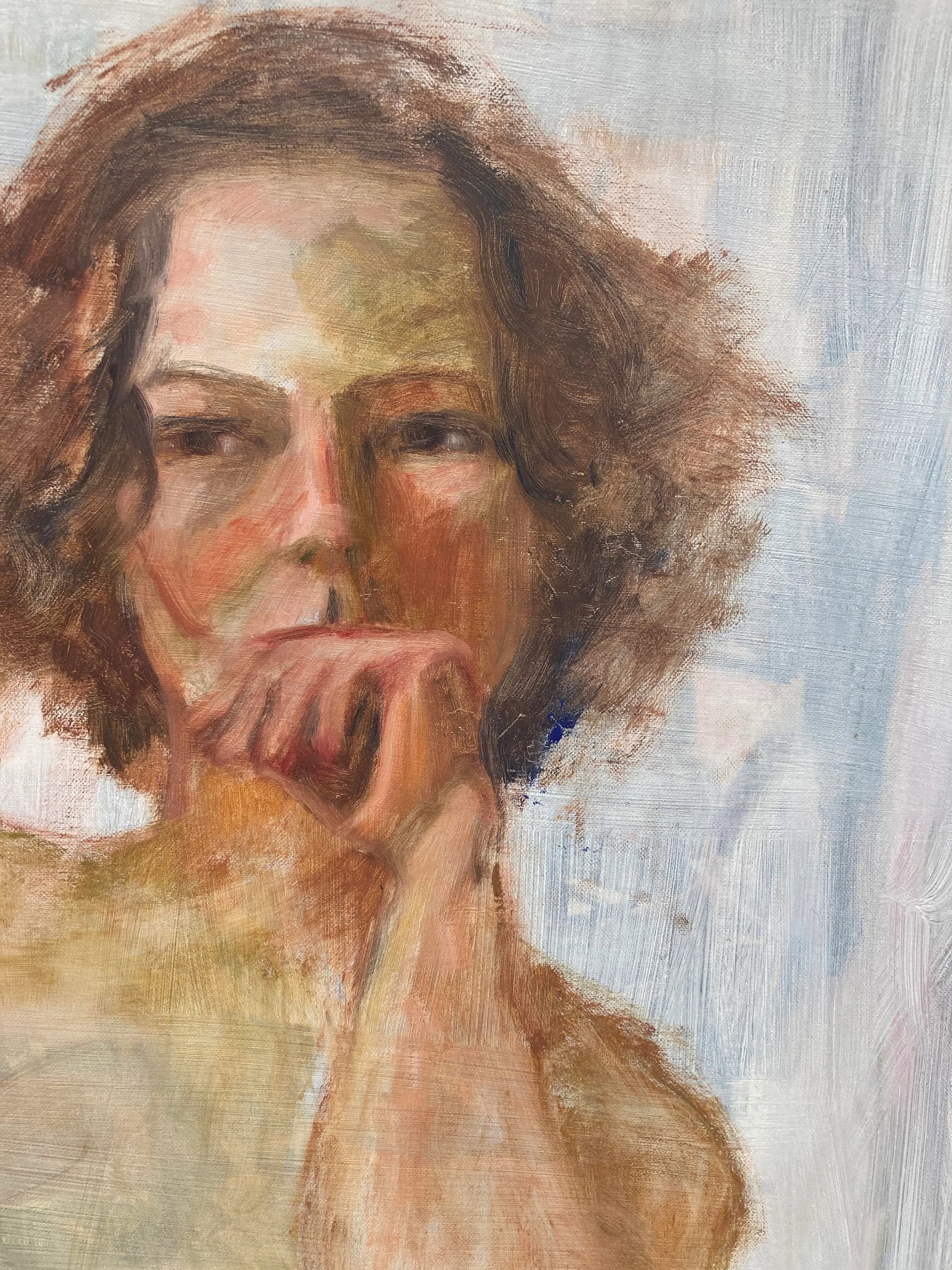 Impressionist Original Oil Painting, Portrait by Adeline Hoagland, Unsigned - 2