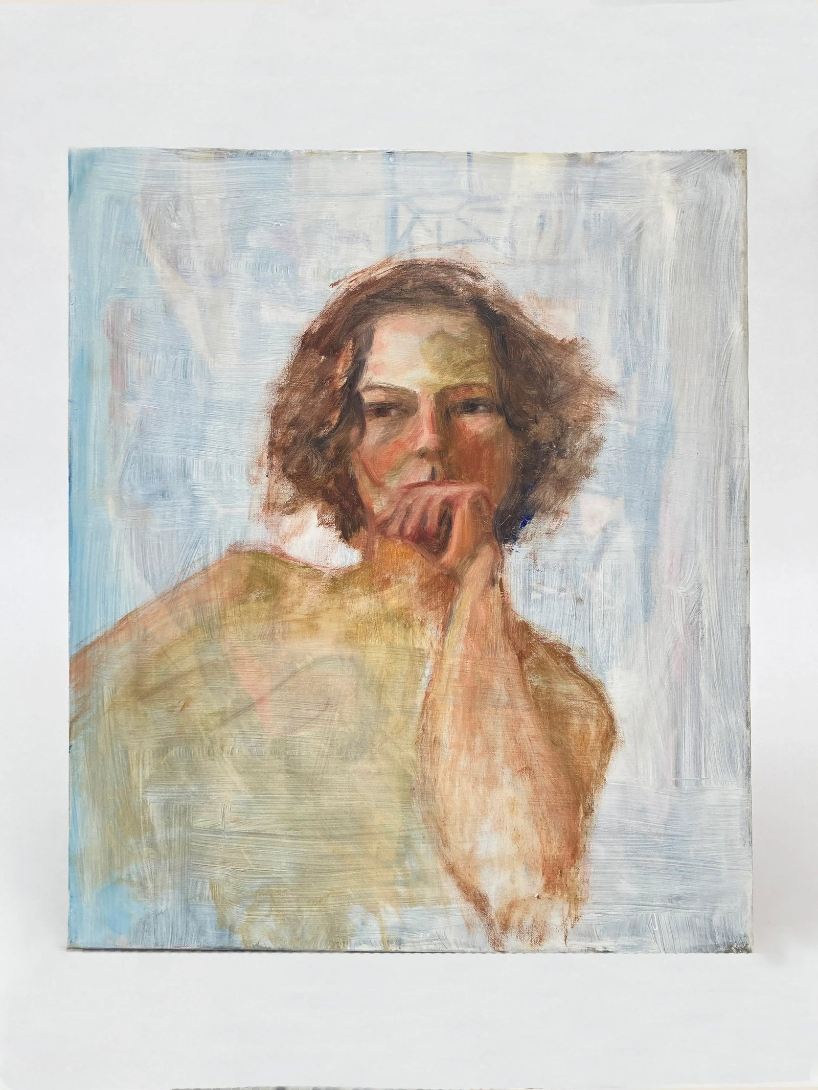 Impressionist Original Oil Painting, Portrait by Adeline Hoagland, Unsigned - 3