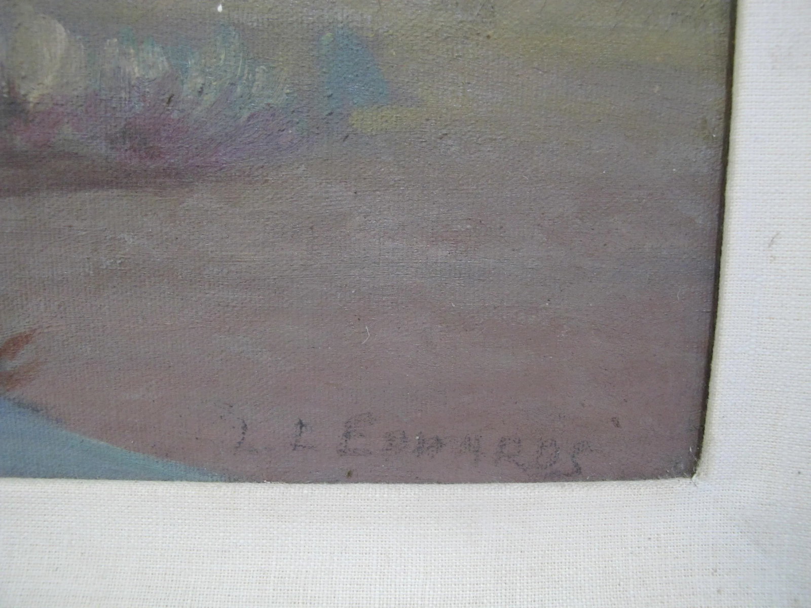 Signed Western Farmland Landscape Oil Painting - 5