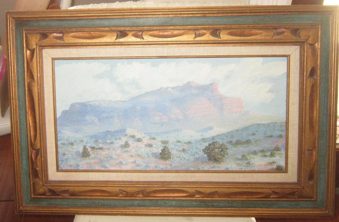 Mid Century Painting Oil on Masonite Approach of Morning Signed Framed Vintage - 12