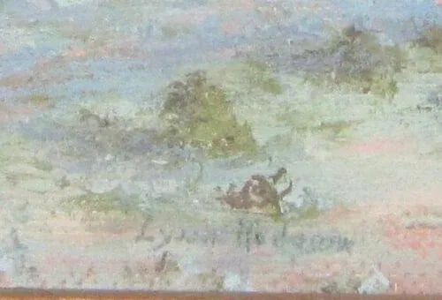 Mid Century Painting Oil on Masonite Approach of Morning Signed Framed Vintage - 2