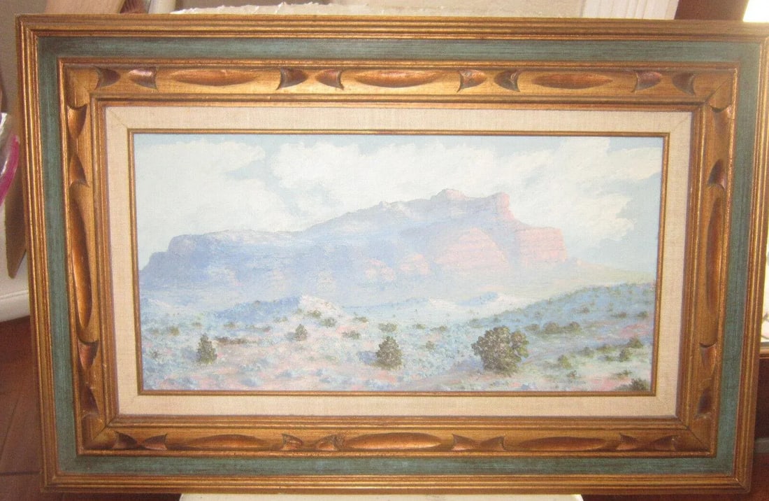 Mid Century Painting Oil on Masonite Approach of Morning Signed Framed Vintage - 3