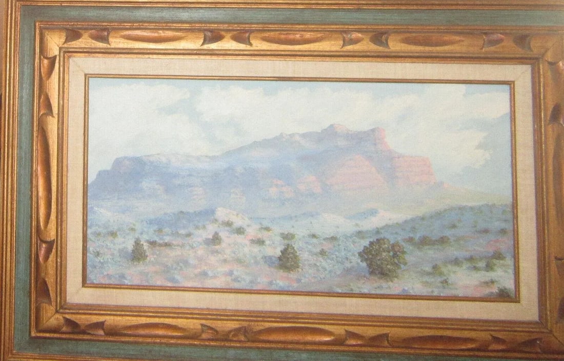 Mid Century Painting Oil on Masonite Approach of Morning Signed Framed Vintage - 4