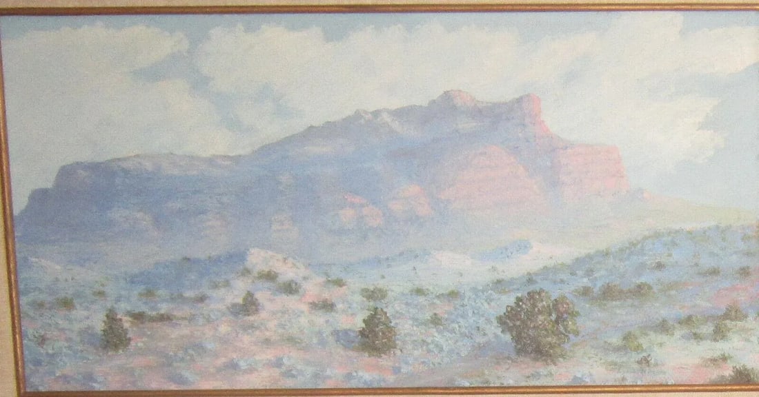 Mid Century Painting Oil on Masonite Approach of Morning Signed Framed Vintage - 5