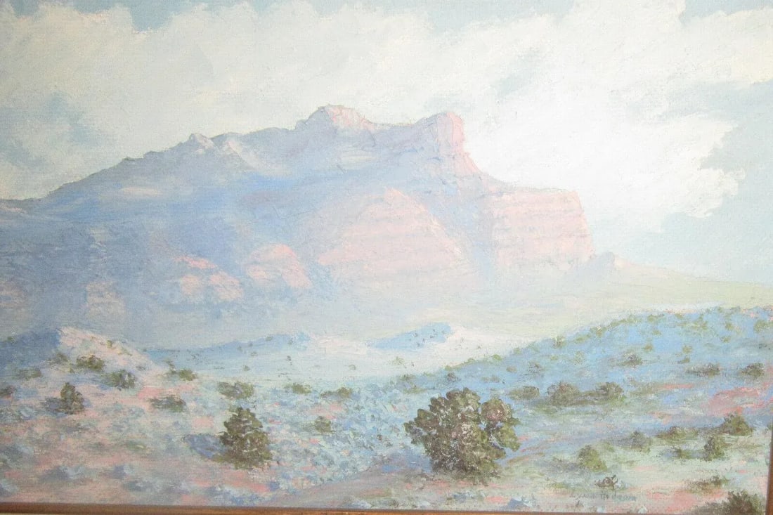 Mid Century Painting Oil on Masonite Approach of Morning Signed Framed Vintage - 6