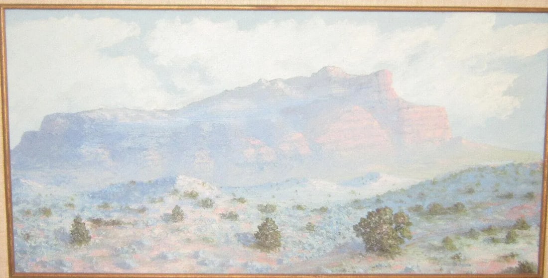 Mid Century Painting Oil on Masonite Approach of Morning Signed Framed Vintage - 7
