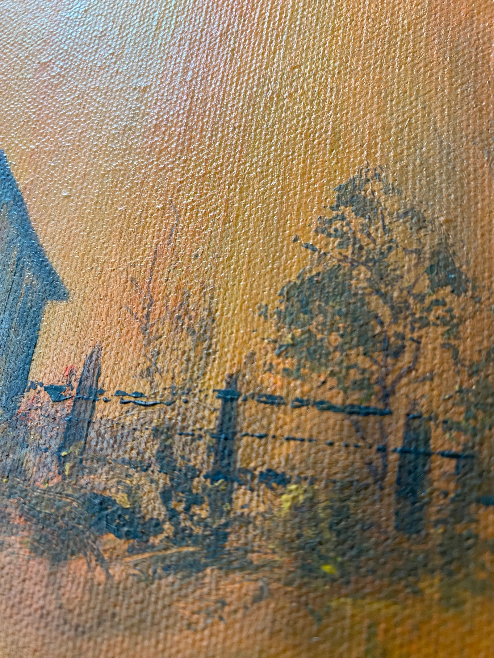 Folk Art Original Farmhouse Painting Signed (1972) - 3