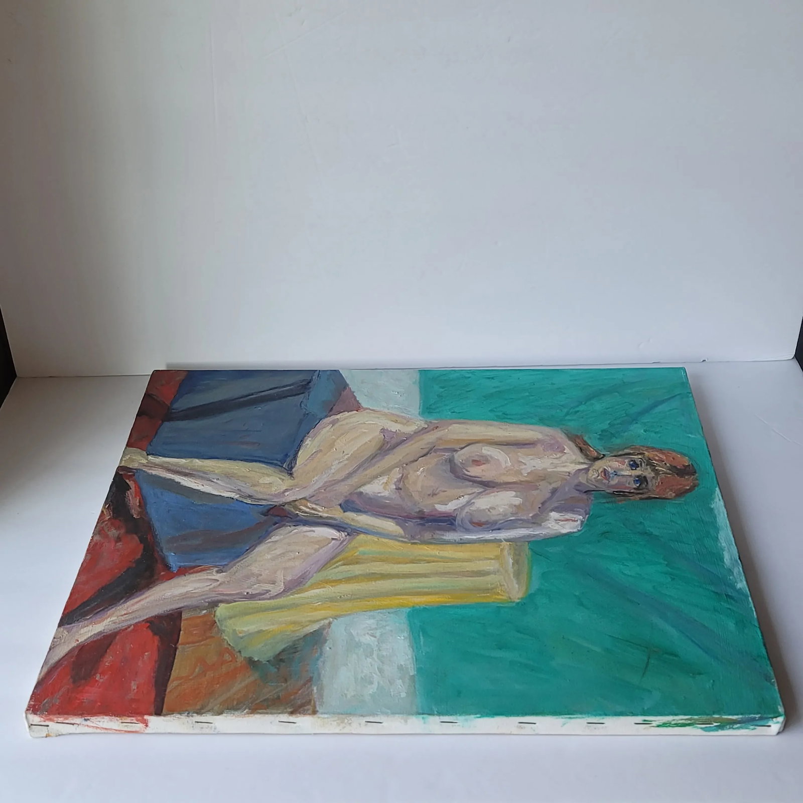Early 21st Century Portrait Nude Woman Sitting Oil Painting by Rosemary Rabut - 3