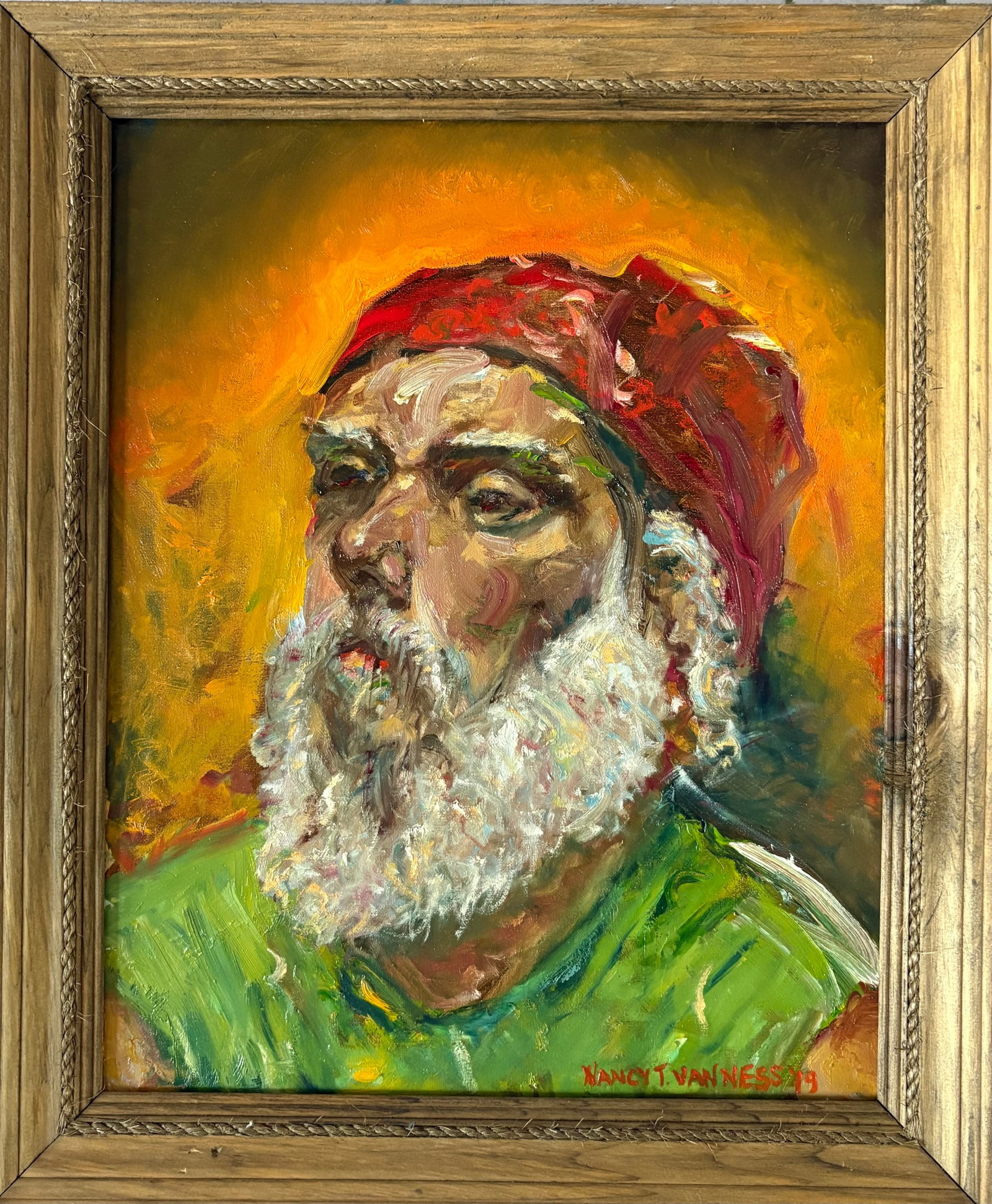 Portrait of a Man, Contemporary Expressionist Oil Painting, by Van Ness - 2