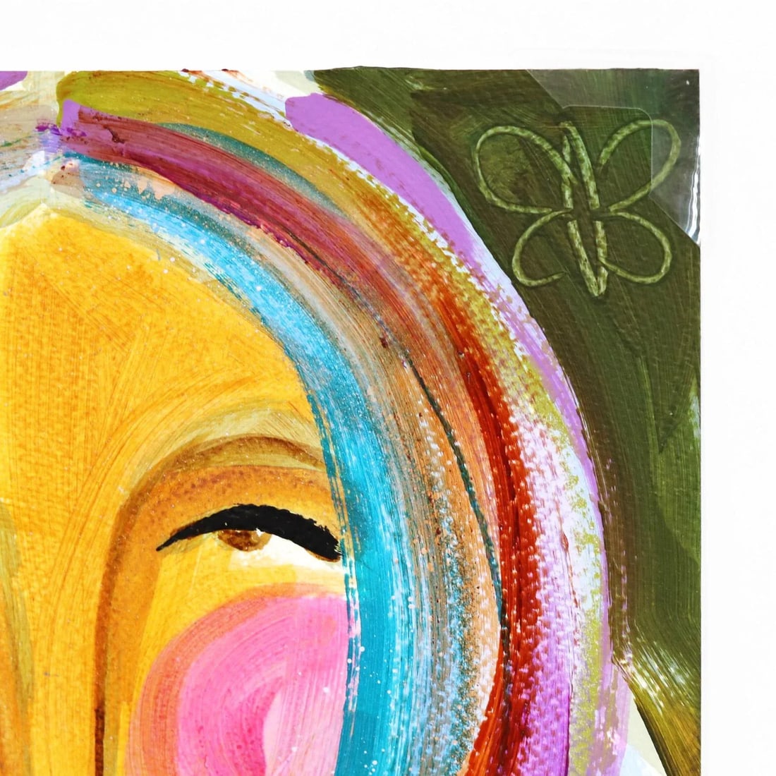 Butterfly Bombshell 2 - Colorful Abstract Figurative Portrait Original Artwork by Lindsey McCord - 3