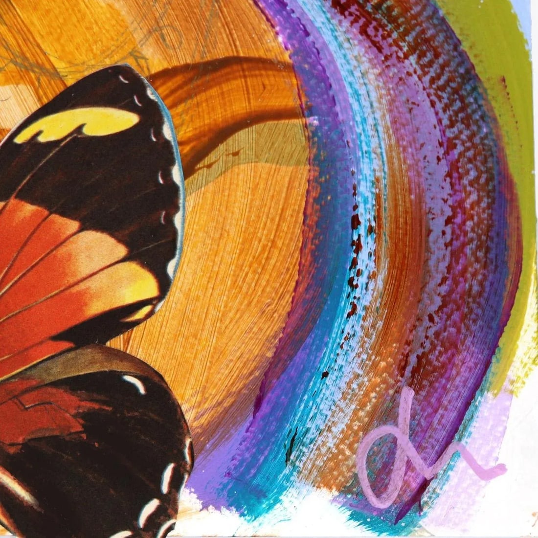 Butterfly Bombshell 2 - Colorful Abstract Figurative Portrait Original Artwork by Lindsey McCord - 5