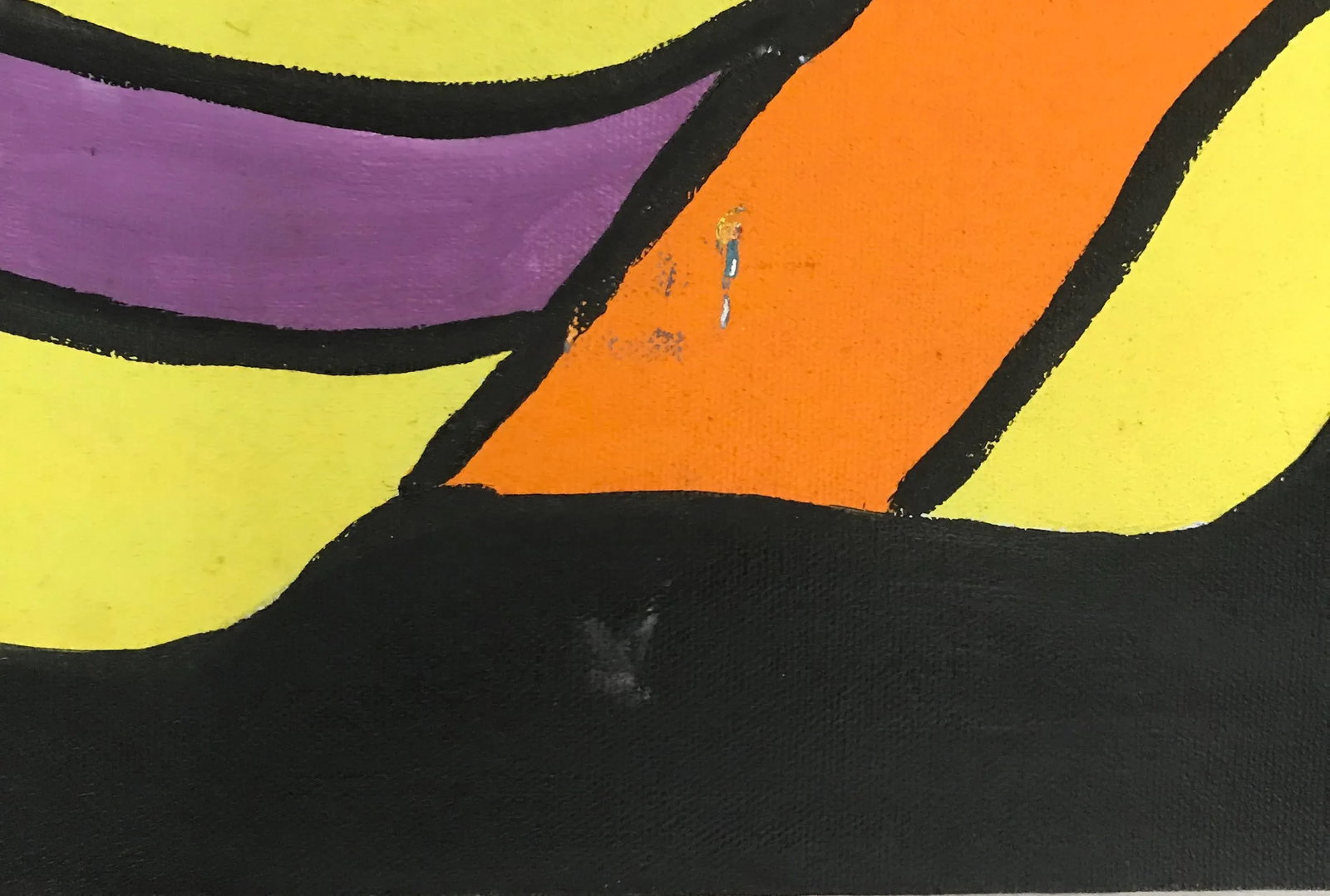 1990s 30" Abstract Pop Art Acrylic Painting " Two Faced " - Signed Original - 3