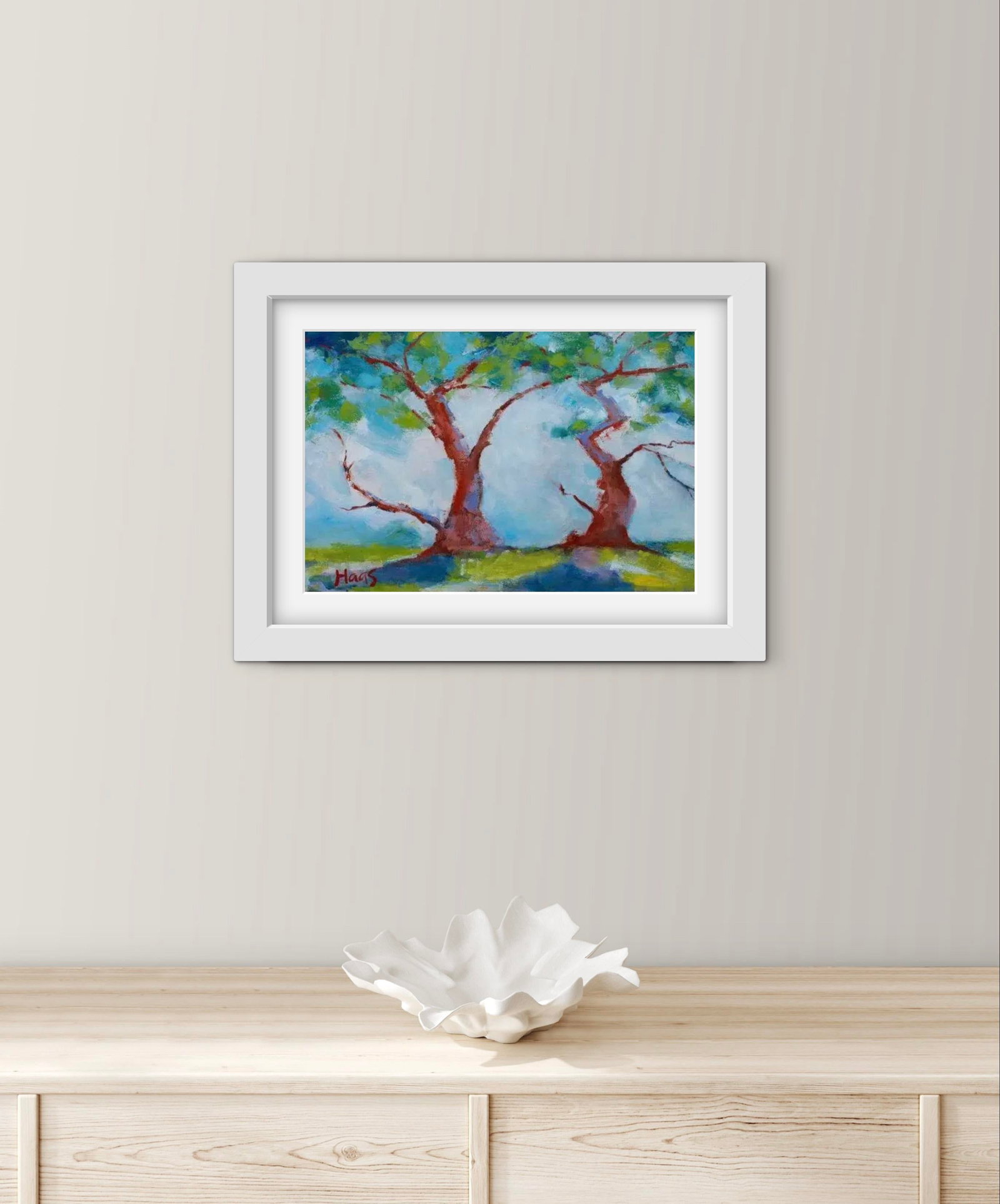 Twisted Cypress, Expressionist Oil Painting by L Haas - 5