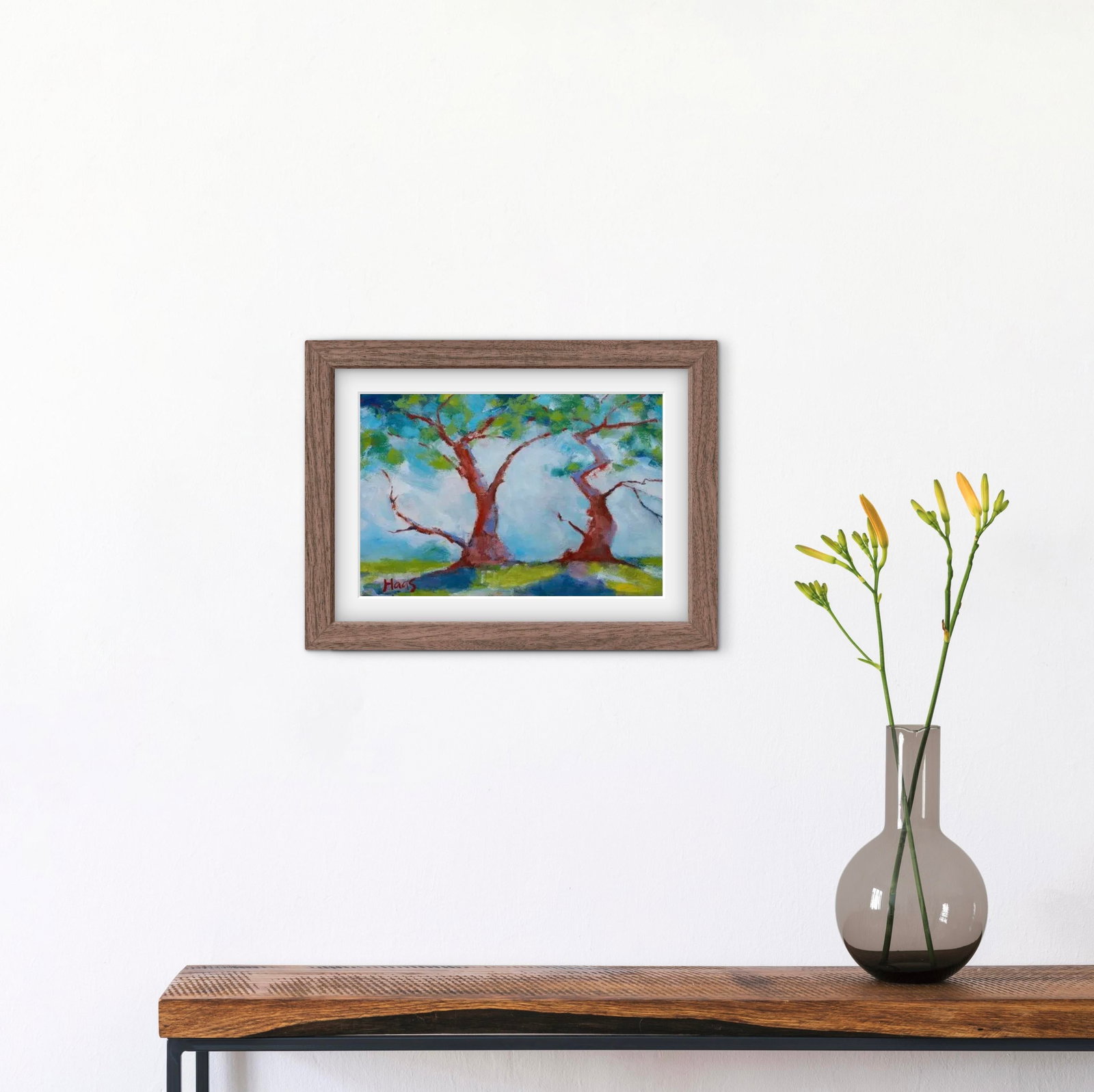 Twisted Cypress, Expressionist Oil Painting by L Haas - 6