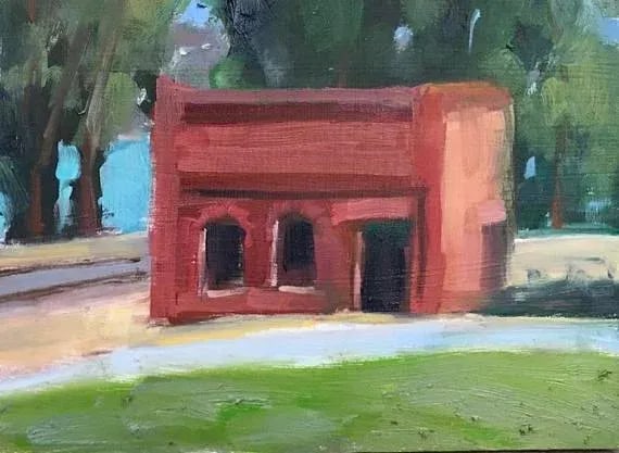 Old Brick Building - Plein Air Oil Painting - 6