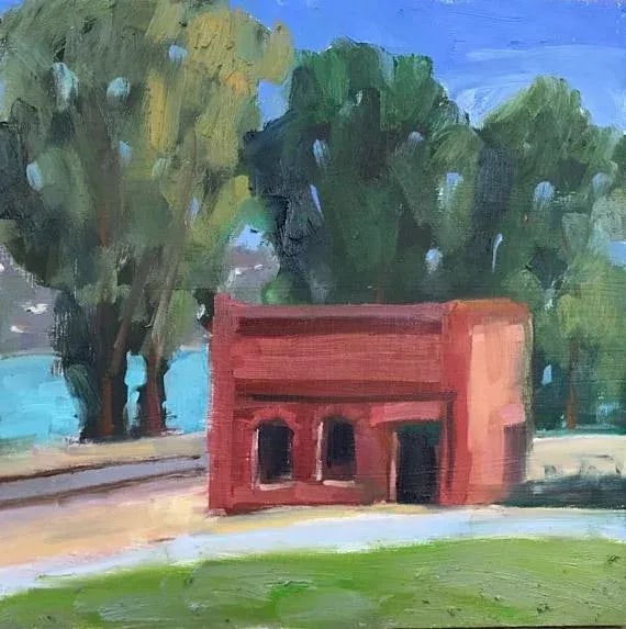 Old Brick Building - Plein Air Oil Painting - 7