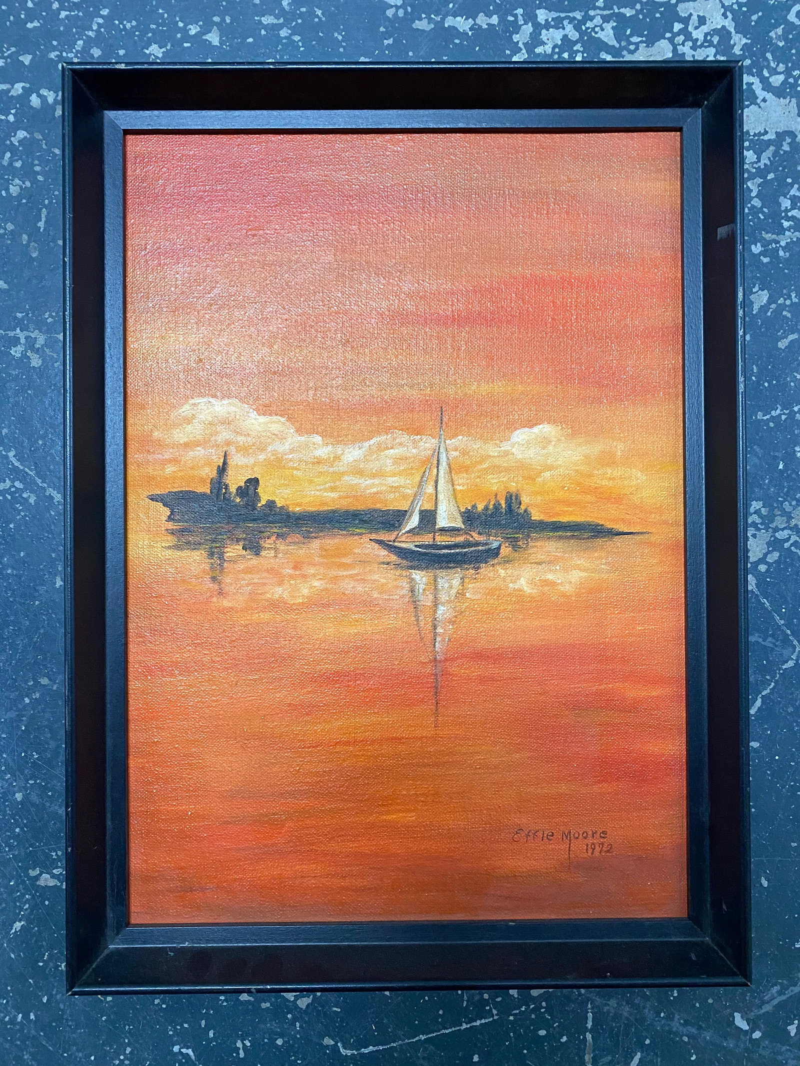 Original Oil on Canvas Sailboat Painting (1972) - 3