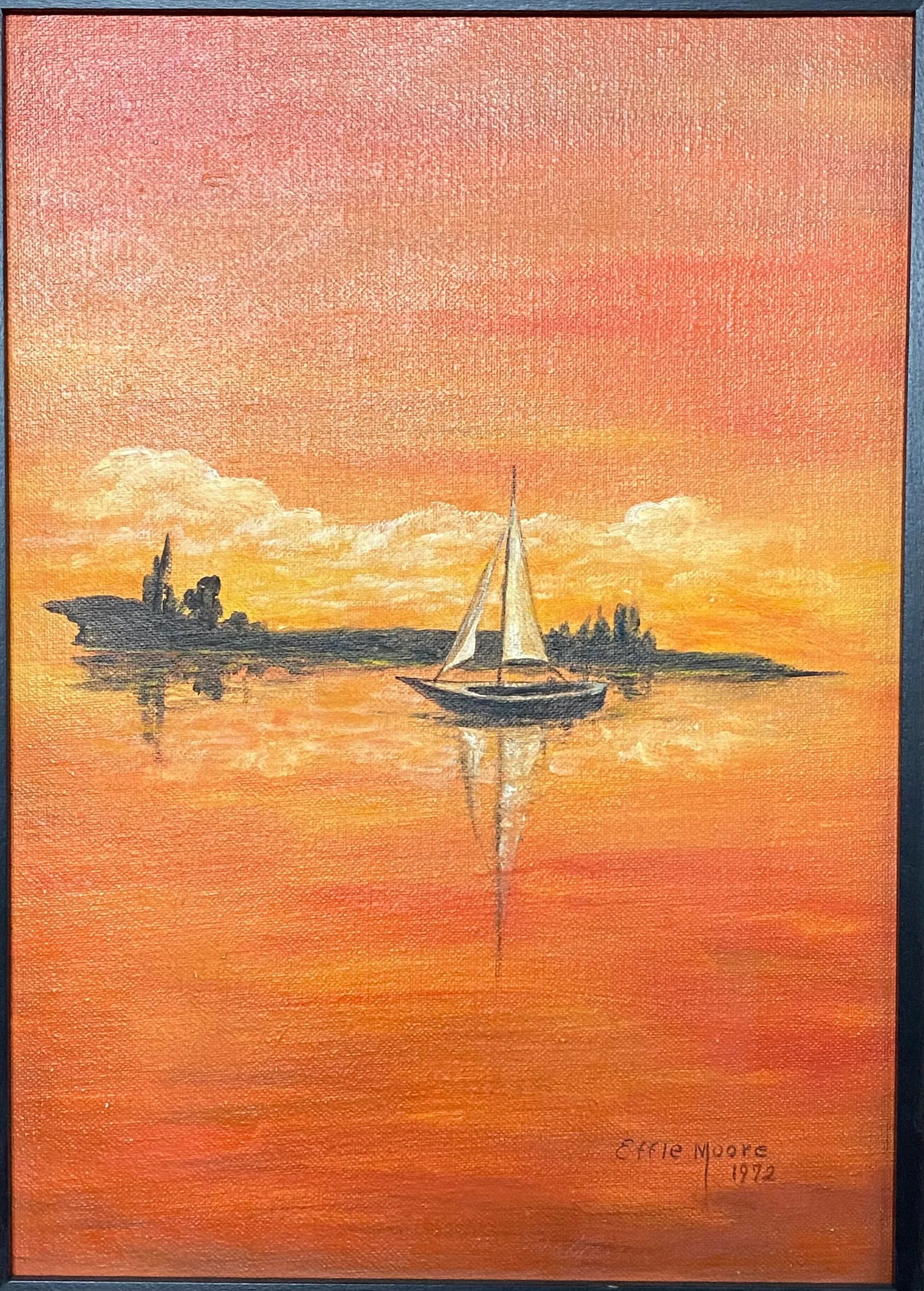 Original Oil on Canvas Sailboat Painting (1972) - 4
