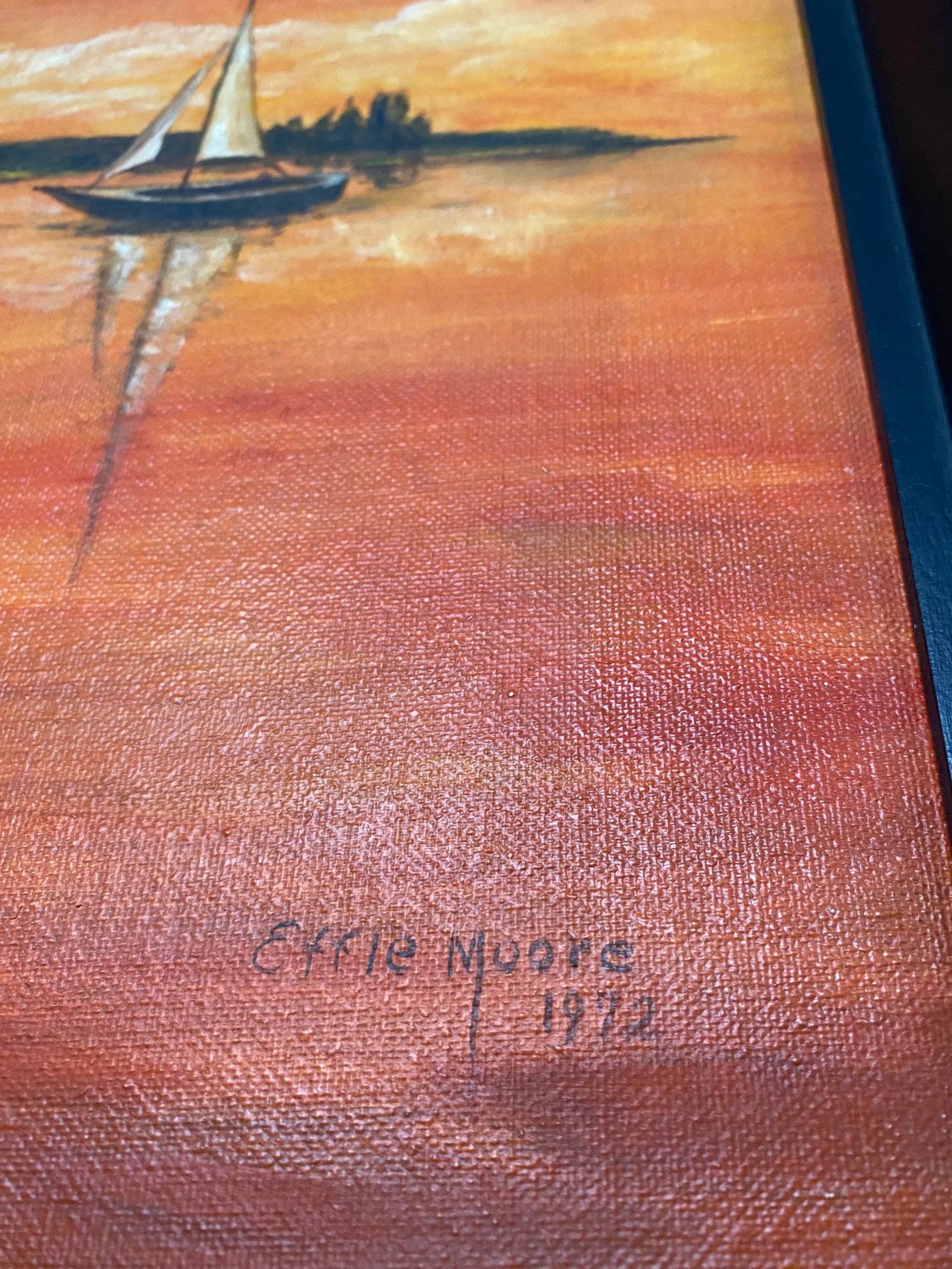 Original Oil on Canvas Sailboat Painting (1972) - 5