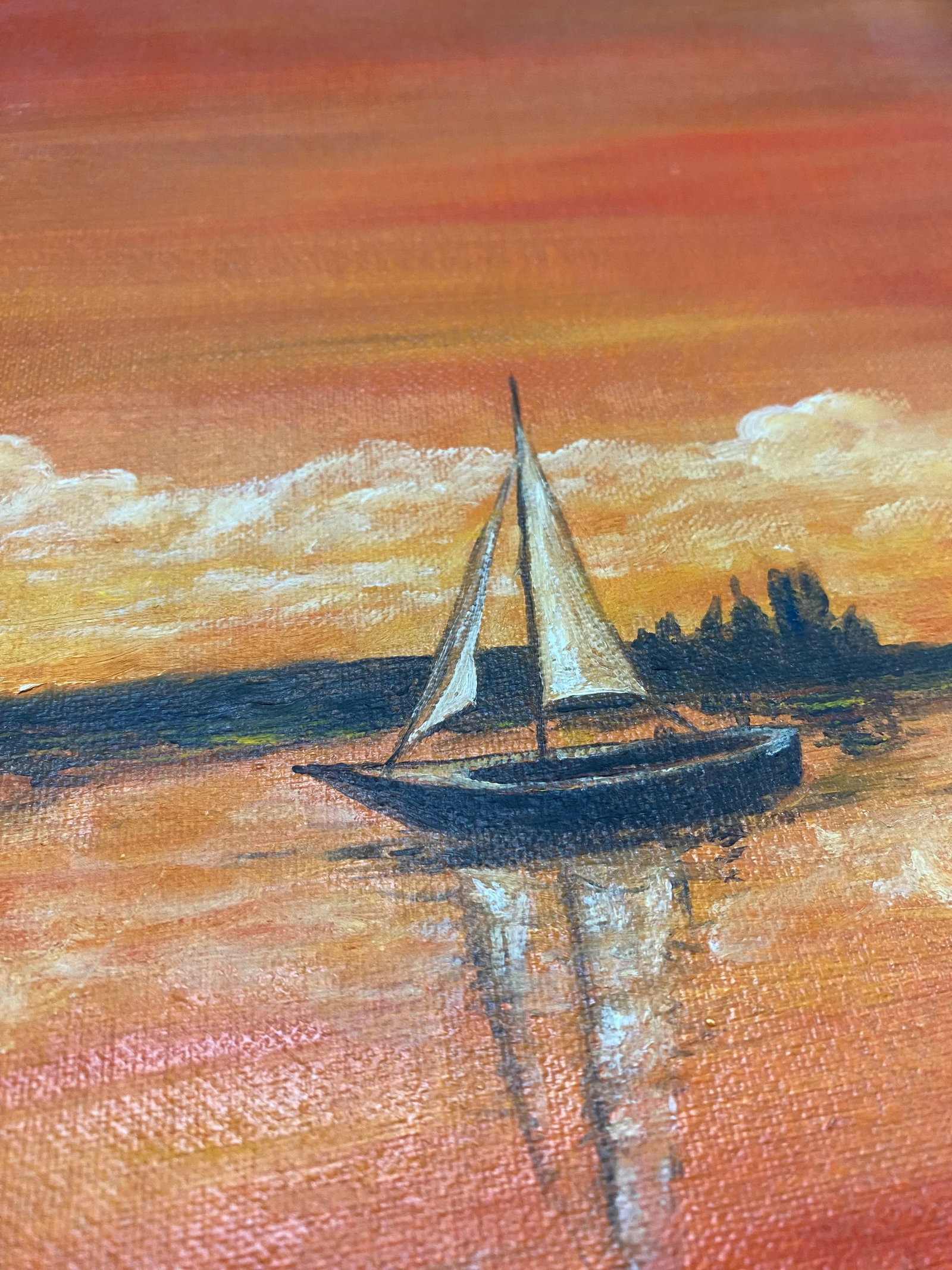 Original Oil on Canvas Sailboat Painting (1972) - 7